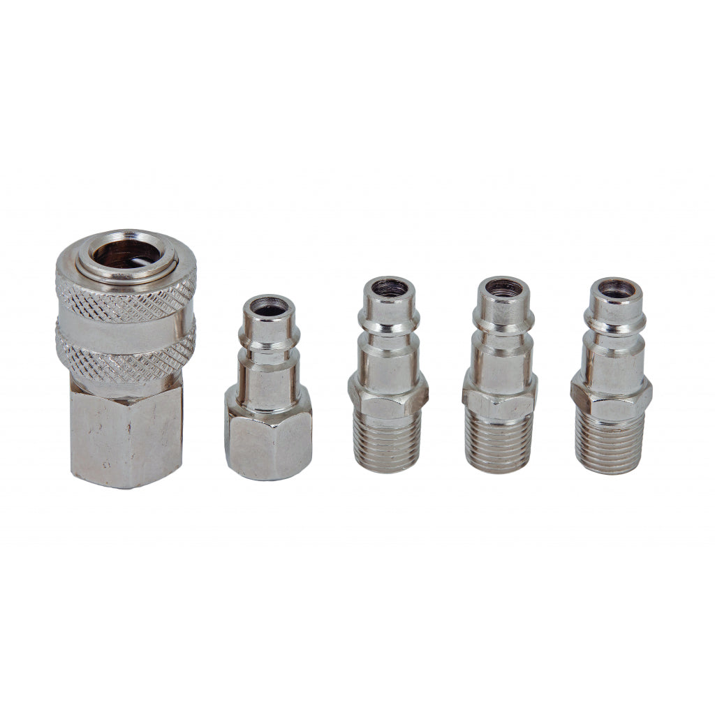 RAIDER Conectori rapid 1/4" set 5pcs RD-QC01 Conectare usoara si rapida a sculelor si furtunelor Protejat anticoroziune