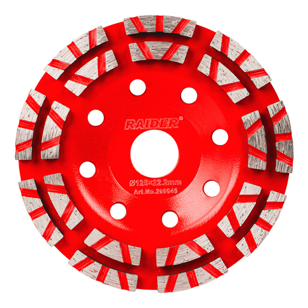 RAIDER Disc diamantat pentru slefuit 125x22.2mm LR type Discul de șlefuit „B Turbo” asigură performanță stabilă pe o gamă variată de suprafețe. Oferă o durată de viață îndelung