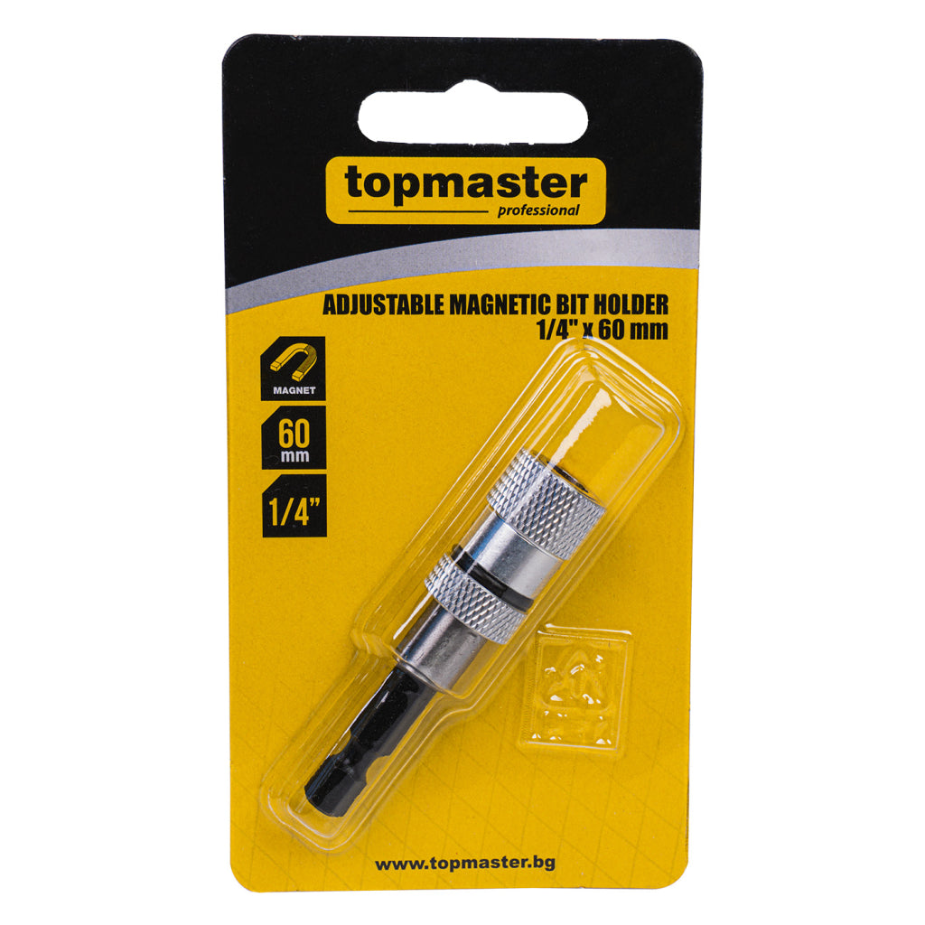 TOP MASTER PRO Adaptor magnetic pt. biti gips carton 1/4"x 60mm CR-V TMP Cu magnet puternic Reglabil