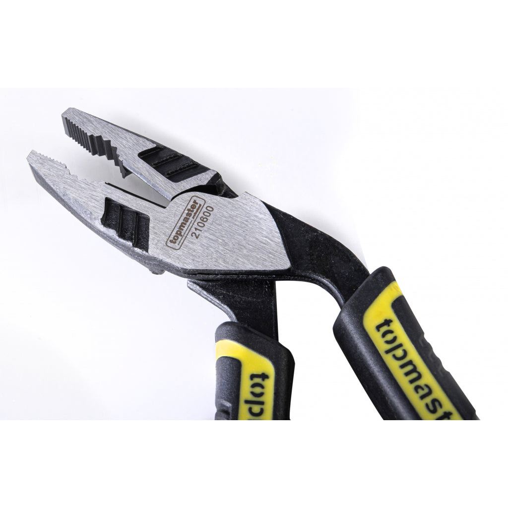 TOP MASTER PRO Cleste combinat cu cap indoit 190mmTMP Pârghie mare - cu 35% mai puțin efort decât modelul standard Material:otel Cr-Ni Specially shaped jaws