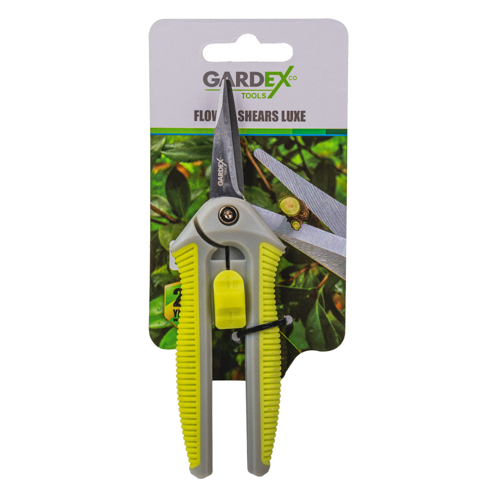 GARDEX Foarfeca de flori LUXE GX Lame din oțel inoxidabil Înveliș cauciucat pentru mâner Design compact