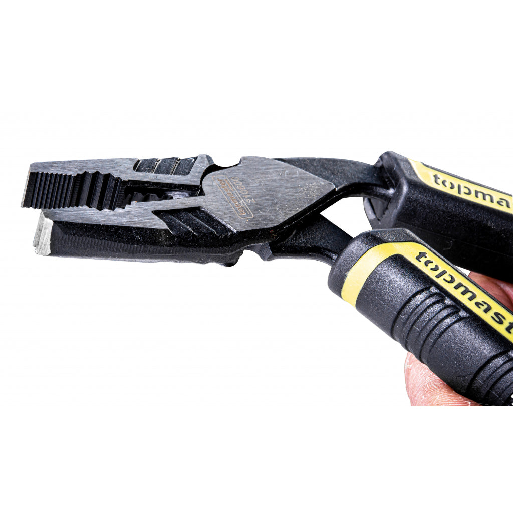 TOP MASTER PRO Cleste combinat cu cap indoit 190mmTMP Pârghie mare - cu 35% mai puțin efort decât modelul standard Material:otel Cr-Ni Specially shaped jaws