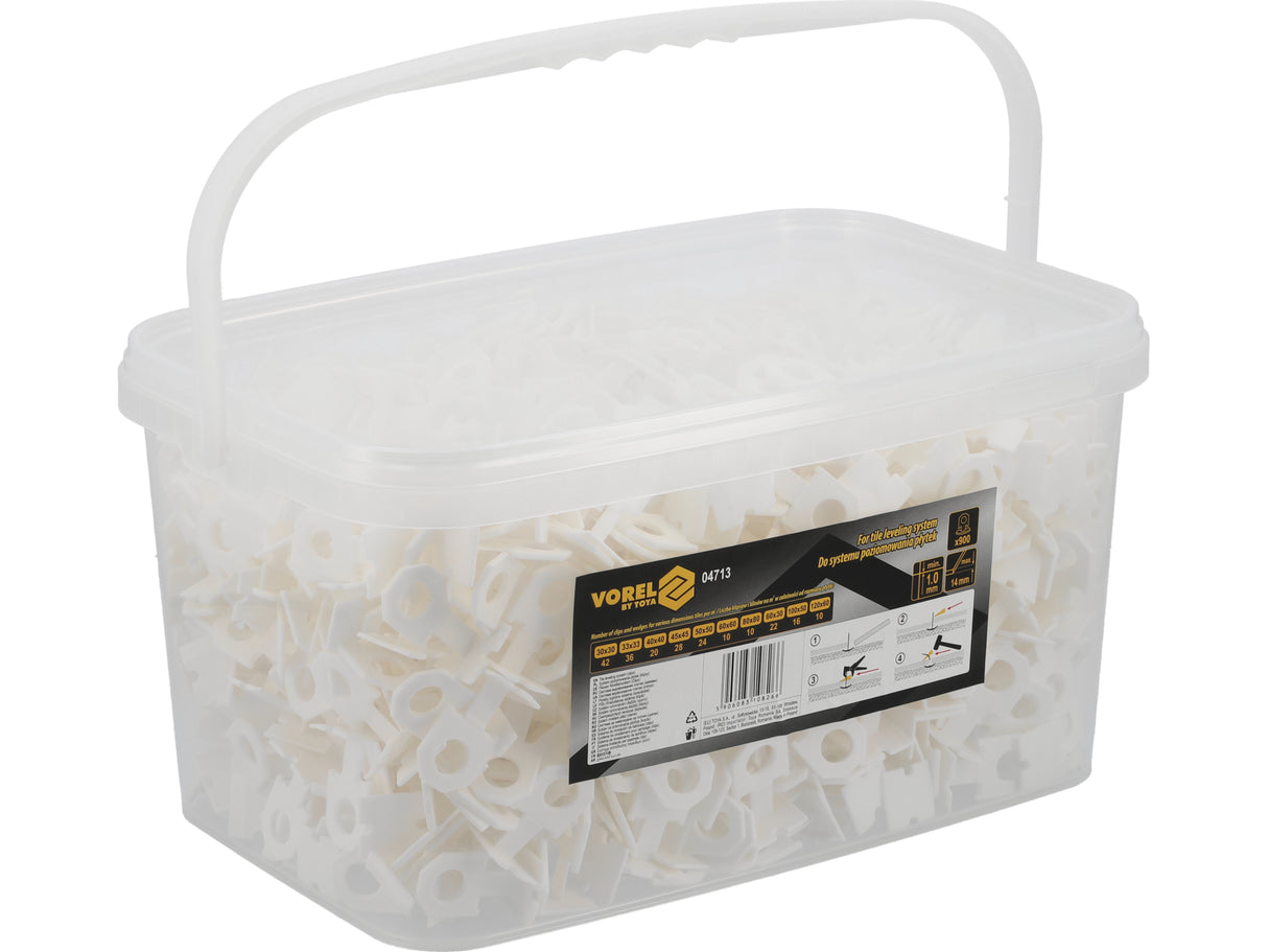 CLIPS 1MM PENTRU VOREL 04713 SISTEM NIVELARE PLACI, 900 BUC