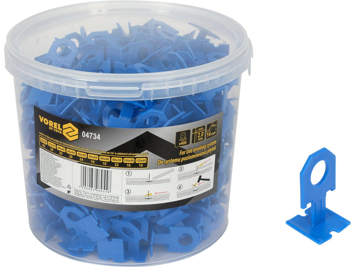 CLIPS 2MM PENTRU VOREL 04734 SISTEM NIVELARE PLACI, 400 BUC