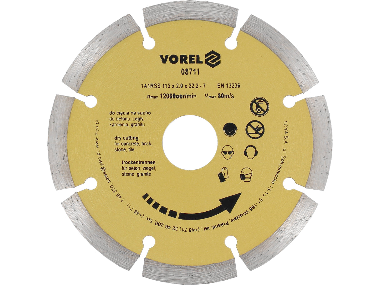 DISC DIAMANTAT CU VOREL 08711 SEGMENTE 115MM