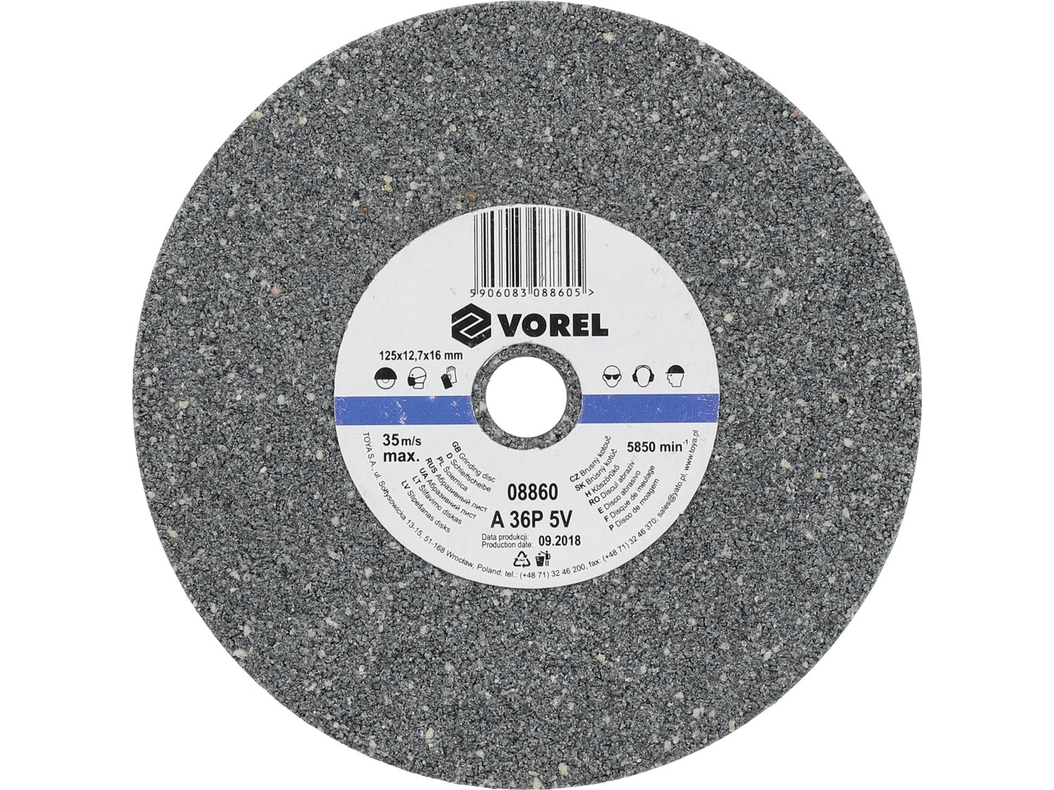 CSISZOLÓTÁRCSA VOREL 08860 ASZTALKÖZŐGÉPHEZ 125X12,7X17MM