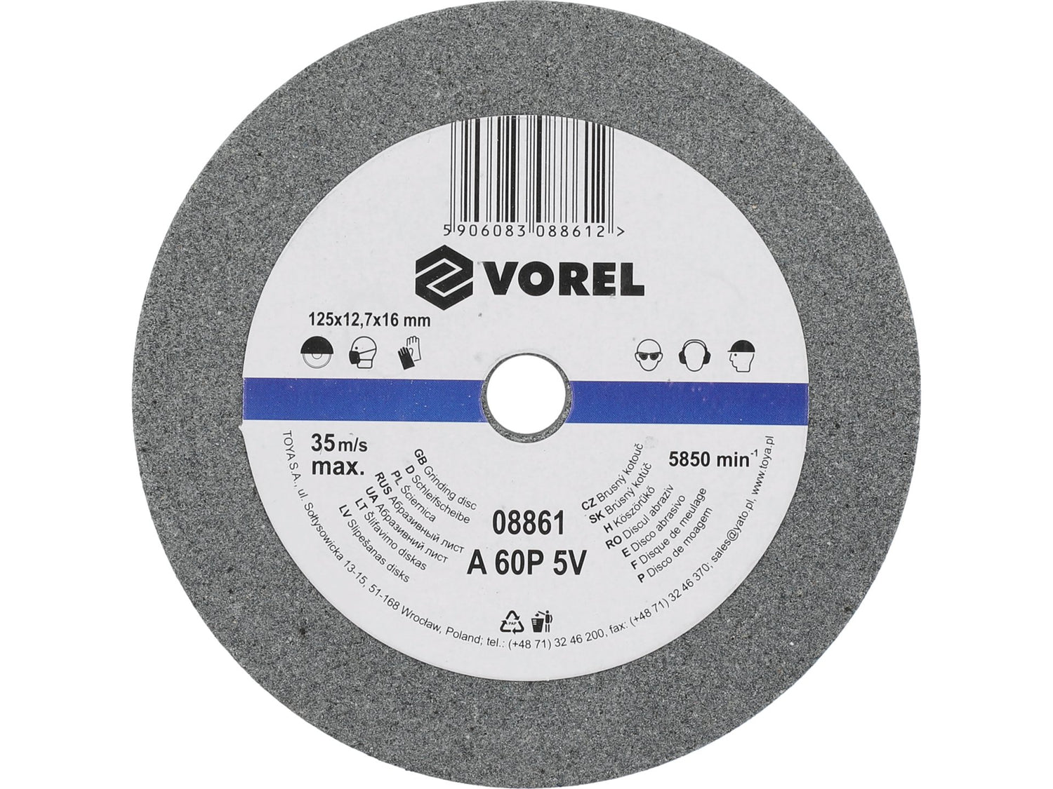 CSISZOLÓTÁRCSA VOREL 08861 ASZTALI CSISZOLÓGÉPHEZ 125X12,7X17MM