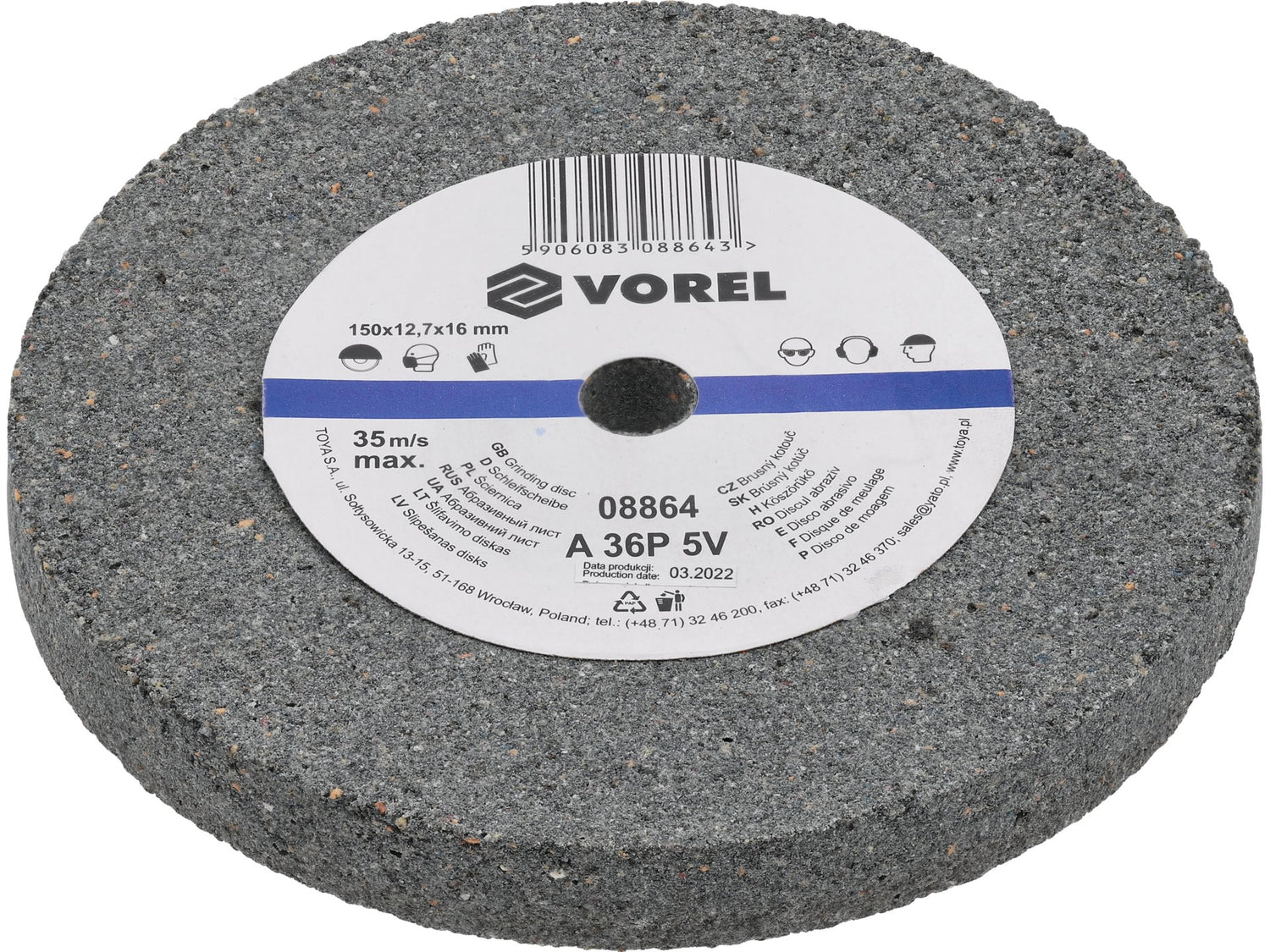 CSISZOLÓTÁRCSA VOREL 08864 ADI CSISZOLÓHOZ 150X12,7X17MM