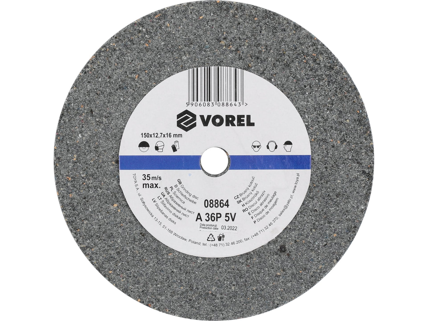 CSISZOLÓTÁRCSA VOREL 08864 ADI CSISZOLÓHOZ 150X12,7X17MM
