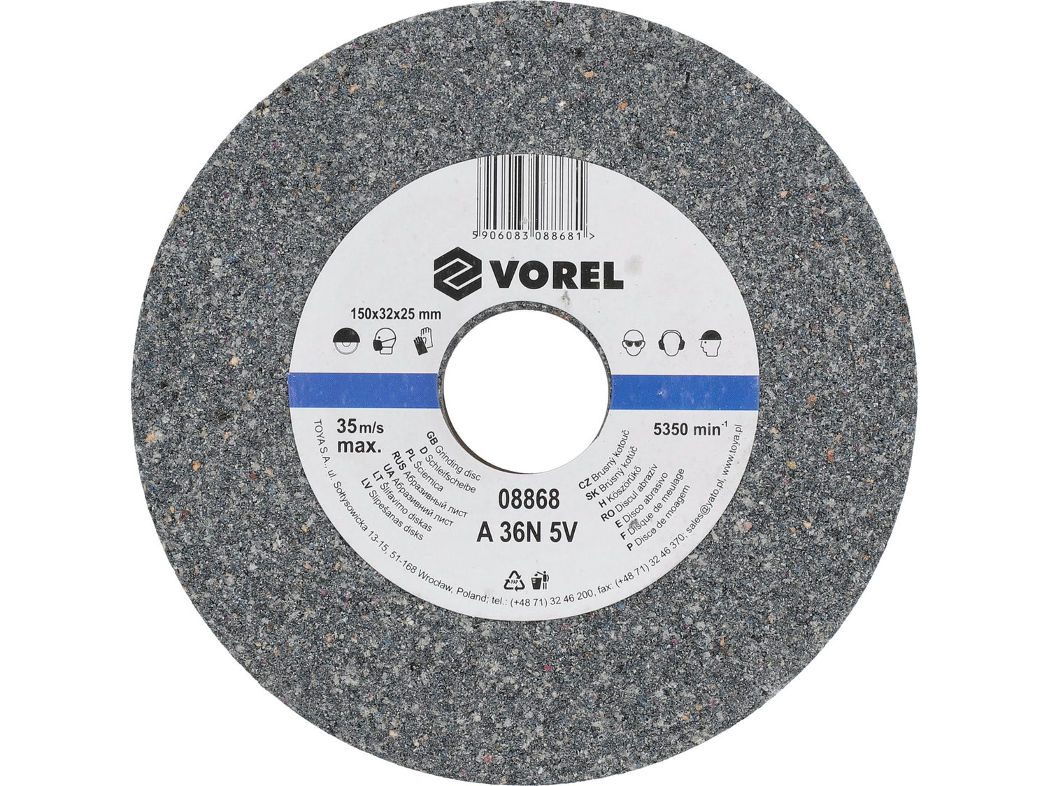 CSISZOLÓTÁRCSA VOREL 08868 ASZTALI CSISZOLÓGÉPHEZ 150X32X25MM