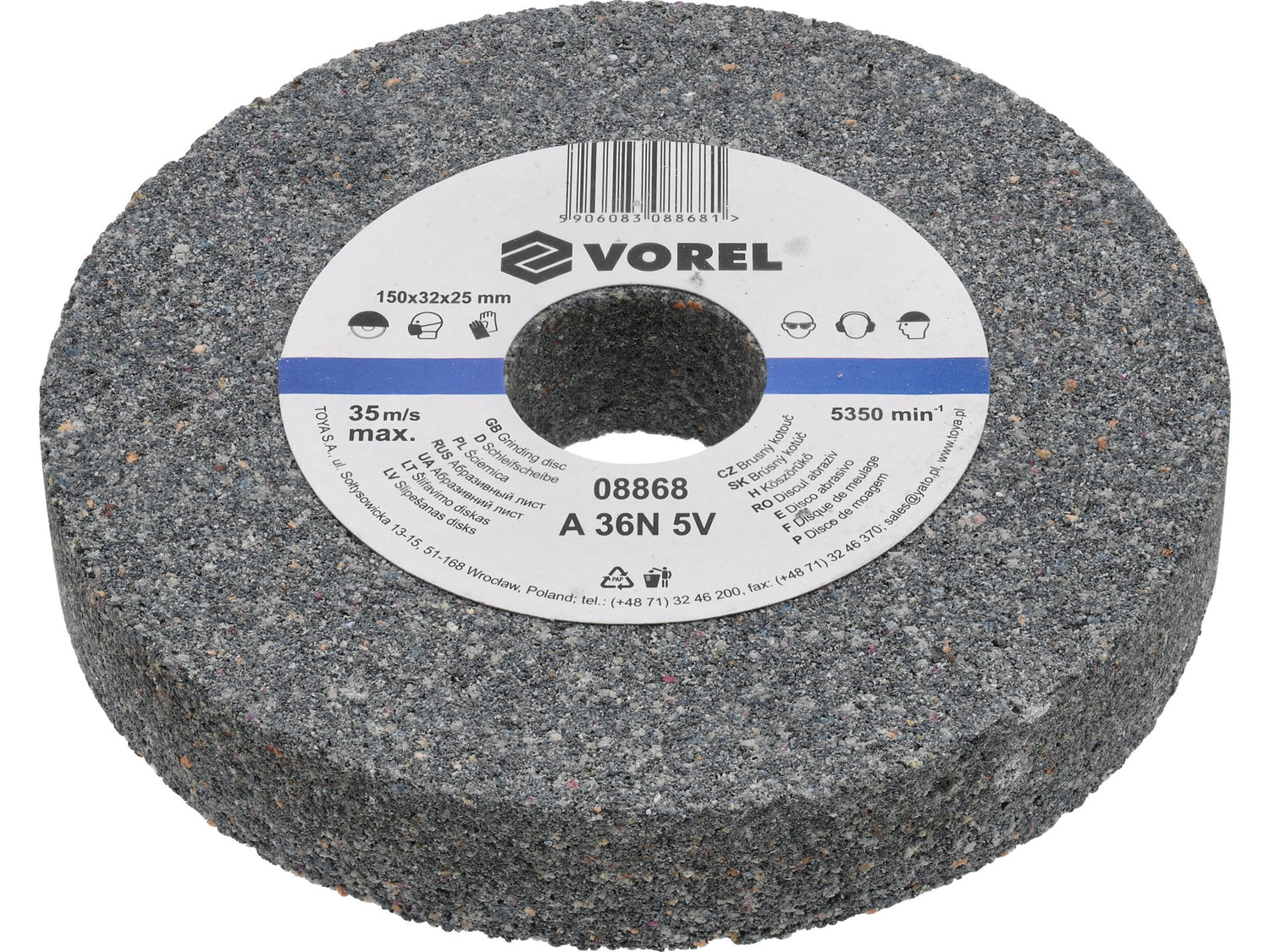 CSISZOLÓTÁRCSA VOREL 08868 ASZTALI CSISZOLÓGÉPHEZ 150X32X25MM