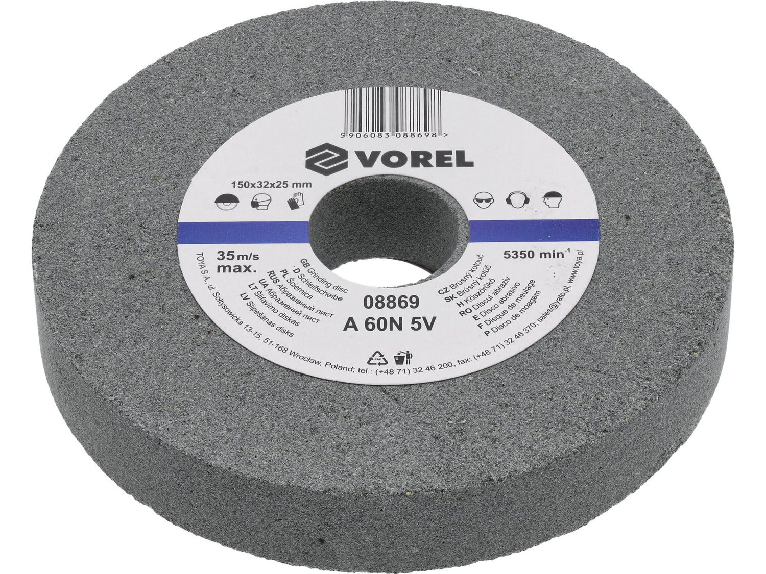 CSISZOLÓTÁRCSA VOREL 08869 ASZTALKÖZŐGÉPHEZ 150X32X25MM