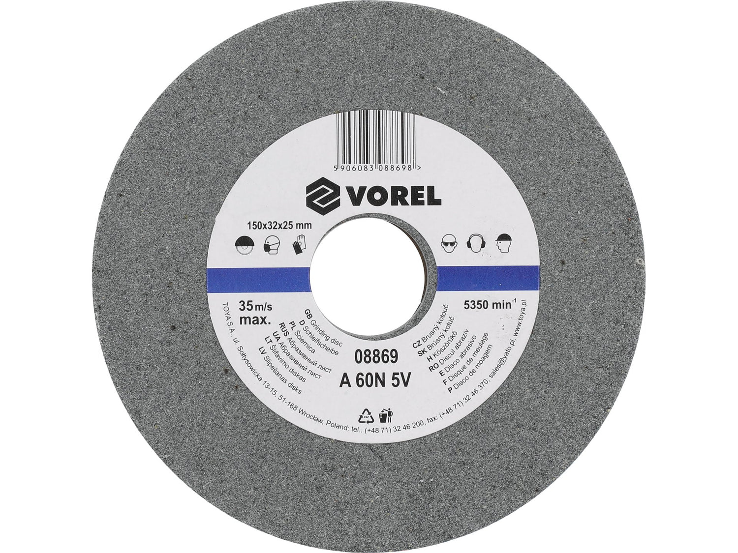 CSISZOLÓTÁRCSA VOREL 08869 ASZTALKÖZŐGÉPHEZ 150X32X25MM