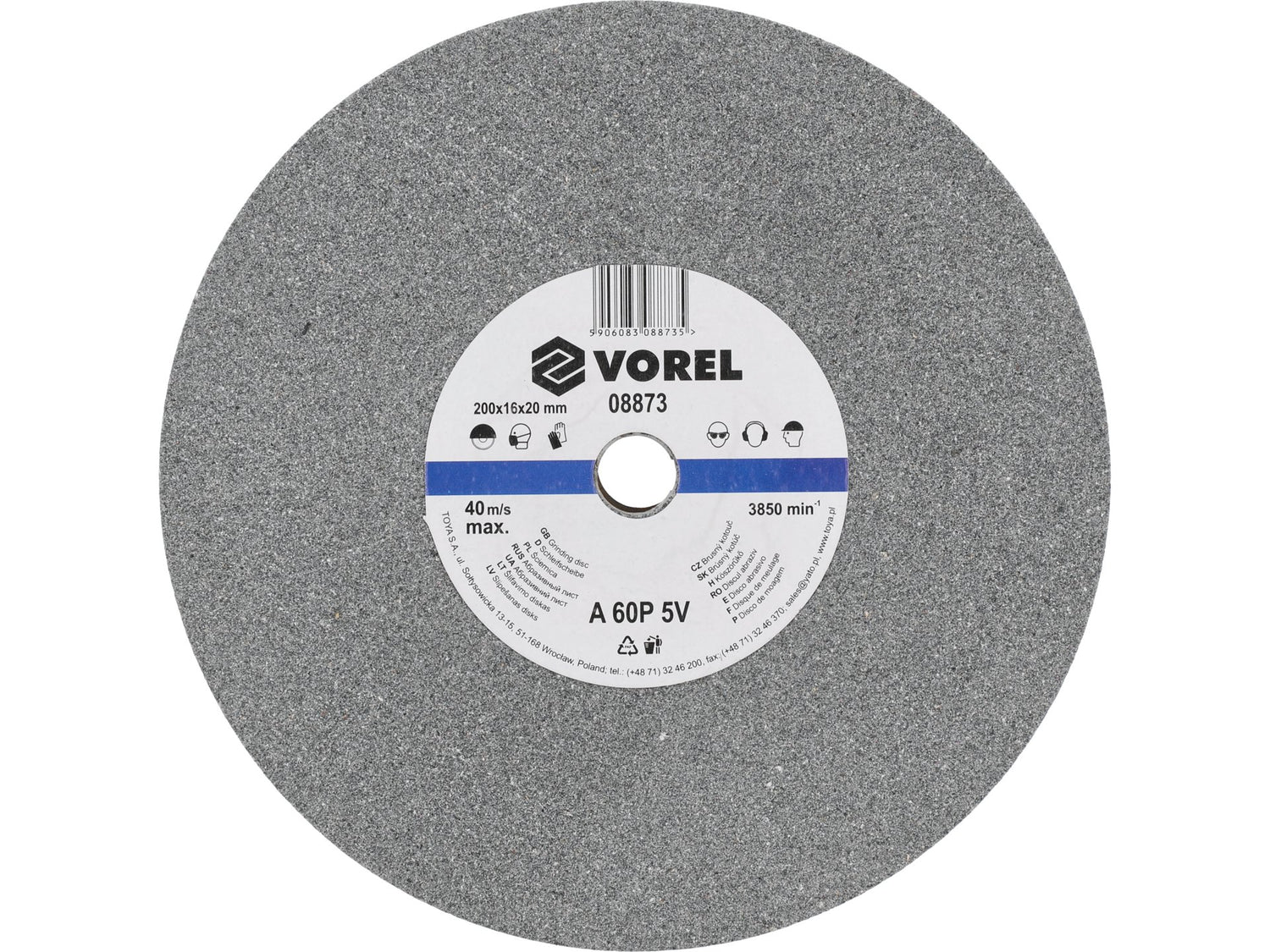 CSISZOLÓ TÁRCSA VOREL 08873 ADI CSISZOLÓHOZ 200X16X20MM