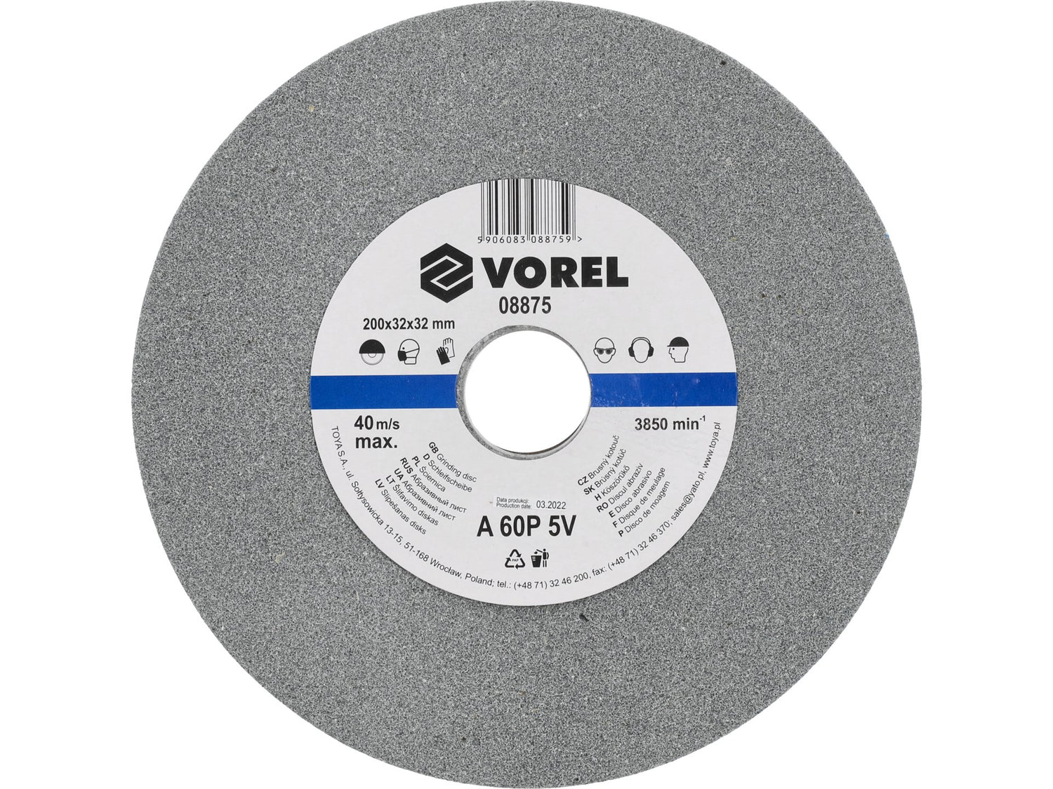 CSISZOLÓTÁRCSA VOREL 08875 ADI CSISZOLÓHOZ 200X32X30MM
