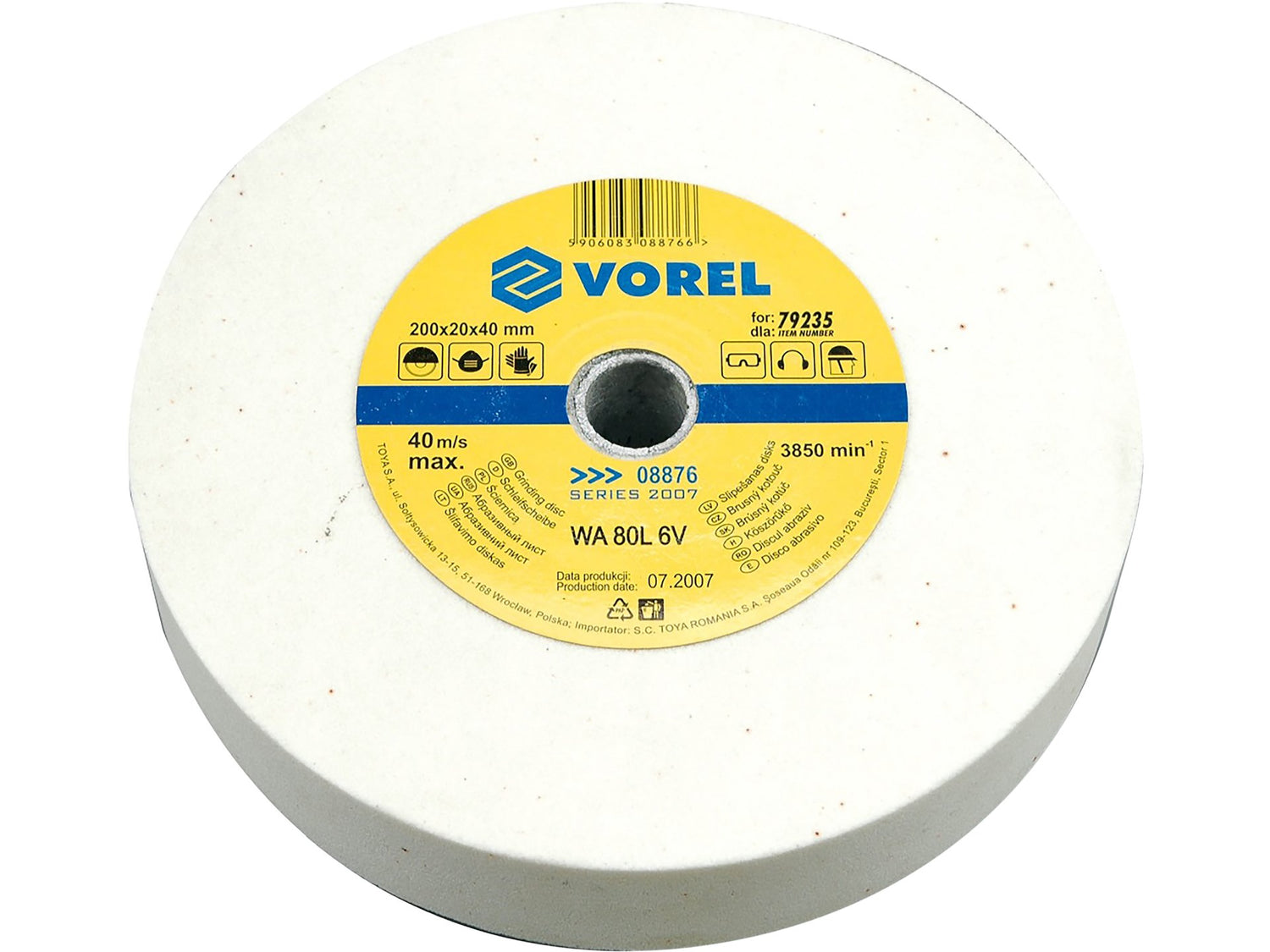 CSISZOLÓ TÁRCSA VOREL 08876 ADI CSISZOLÓHOZ 200X20X40MM
