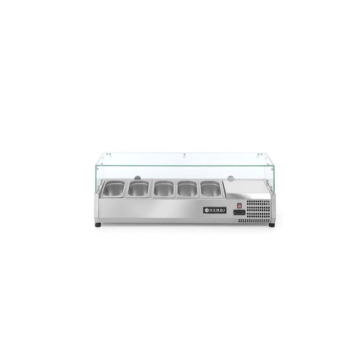 Vitrina frigorifica tip display, capacitate 5 x GN 1/4, ARKTIC by Hendi, corp inox, interval temperatura +2/+8 gr C,1200x335x(H)430