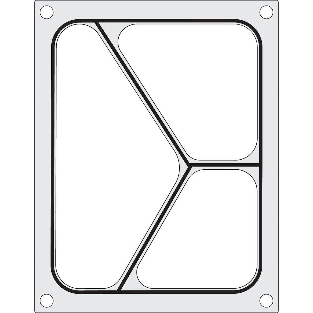 Matrita sigilare pentru un recipient cu trei compartimente 227x178 mm