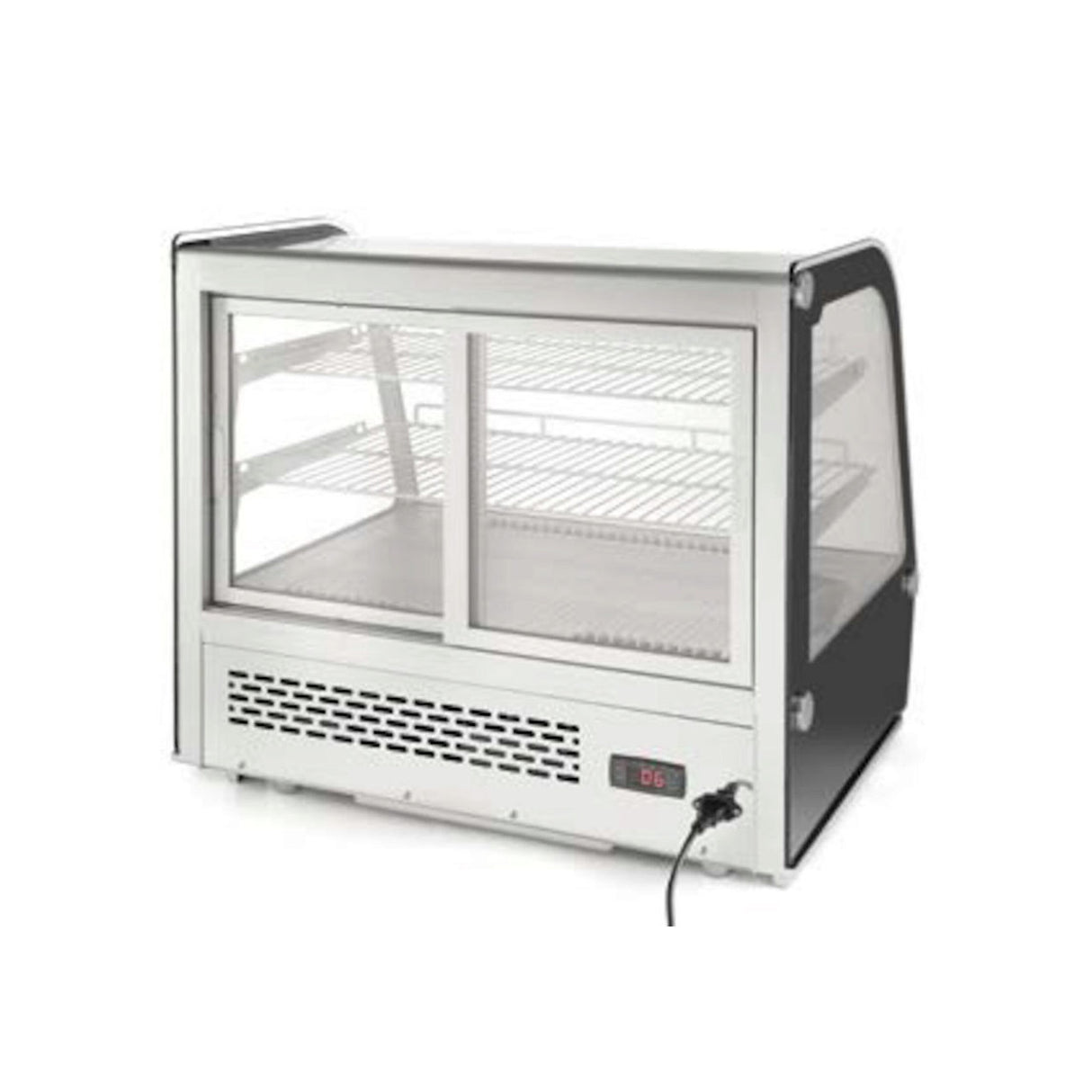 Vitrina rece pt prezentare, 120 lt, interval temp. 0-6 gr C, 160 W, corp inox, ARKTIC by Hendi, 707x570x(H)680mm, Clasa energetica B