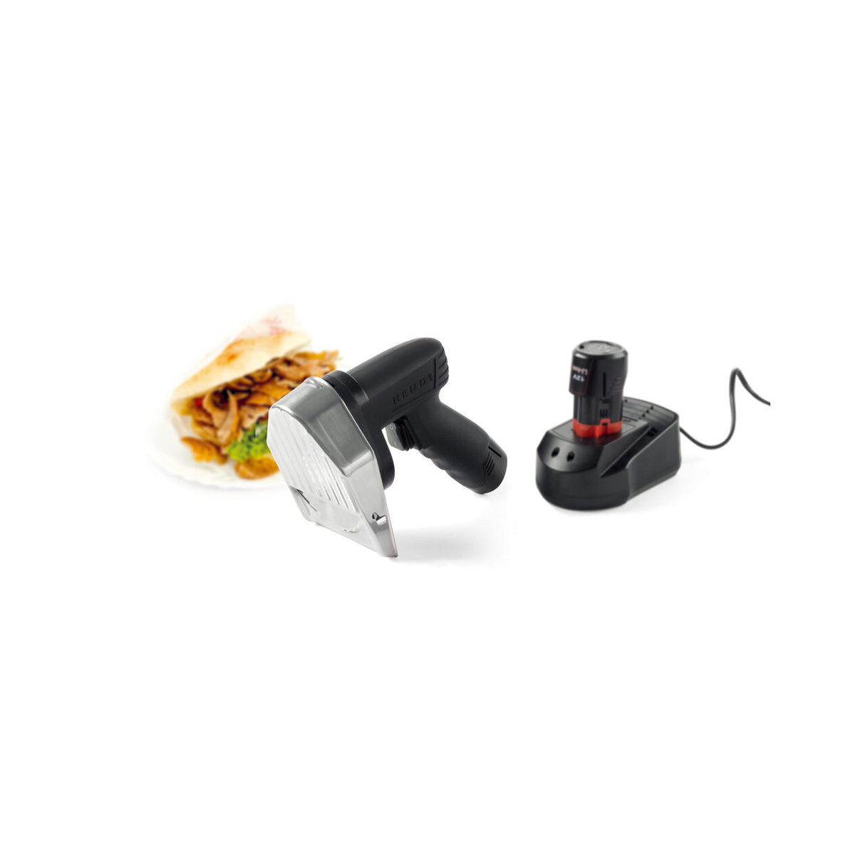 Cutit electric kebab fara fir, 80W, capacitate lucru 60 kg/ora, Hendi Kitchen Line, 199x114x(H)184 mm