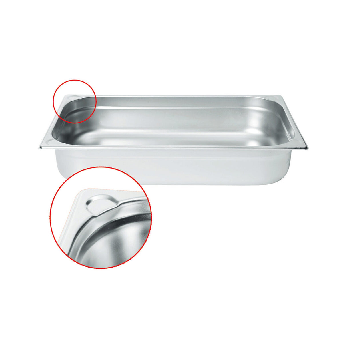 Tava Gastronorm GN 1/1, 530x325x(H)65 mm, 8.6 litri, inox, Hendi Kitchen Line