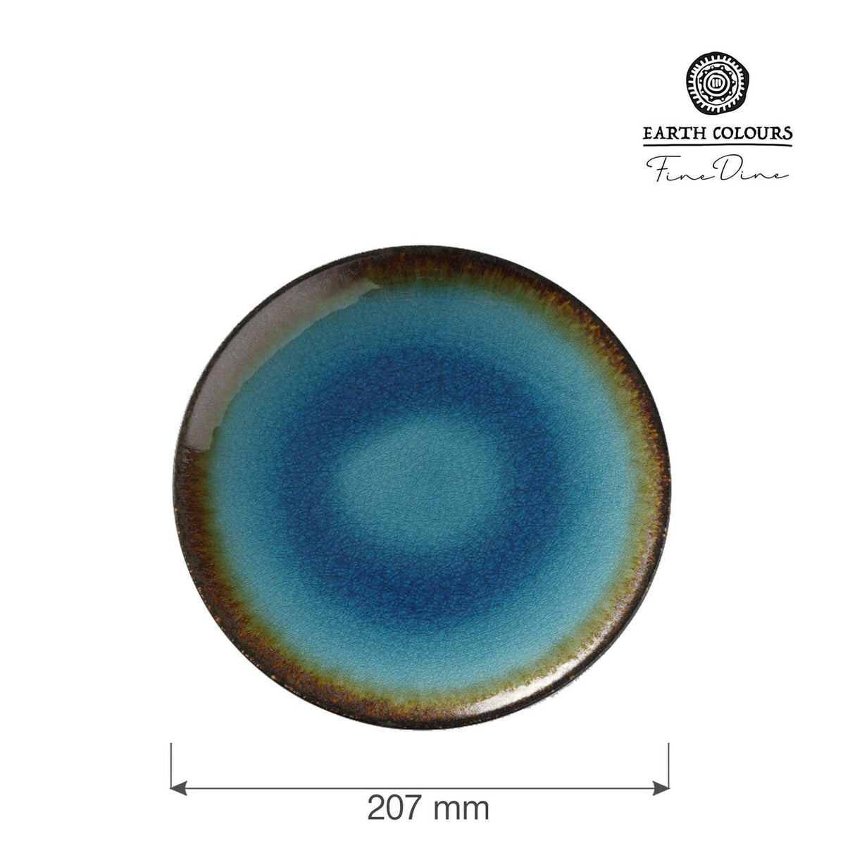 Farfurie Fine Dine, colectia Lazur, diametru 207 mm, portelan decorat manual