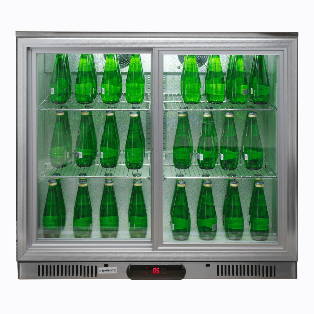 Vitrina frigorifica pentru bar Candour de 198 l cu usa dubla, otel inoxidabil, Barmatic
