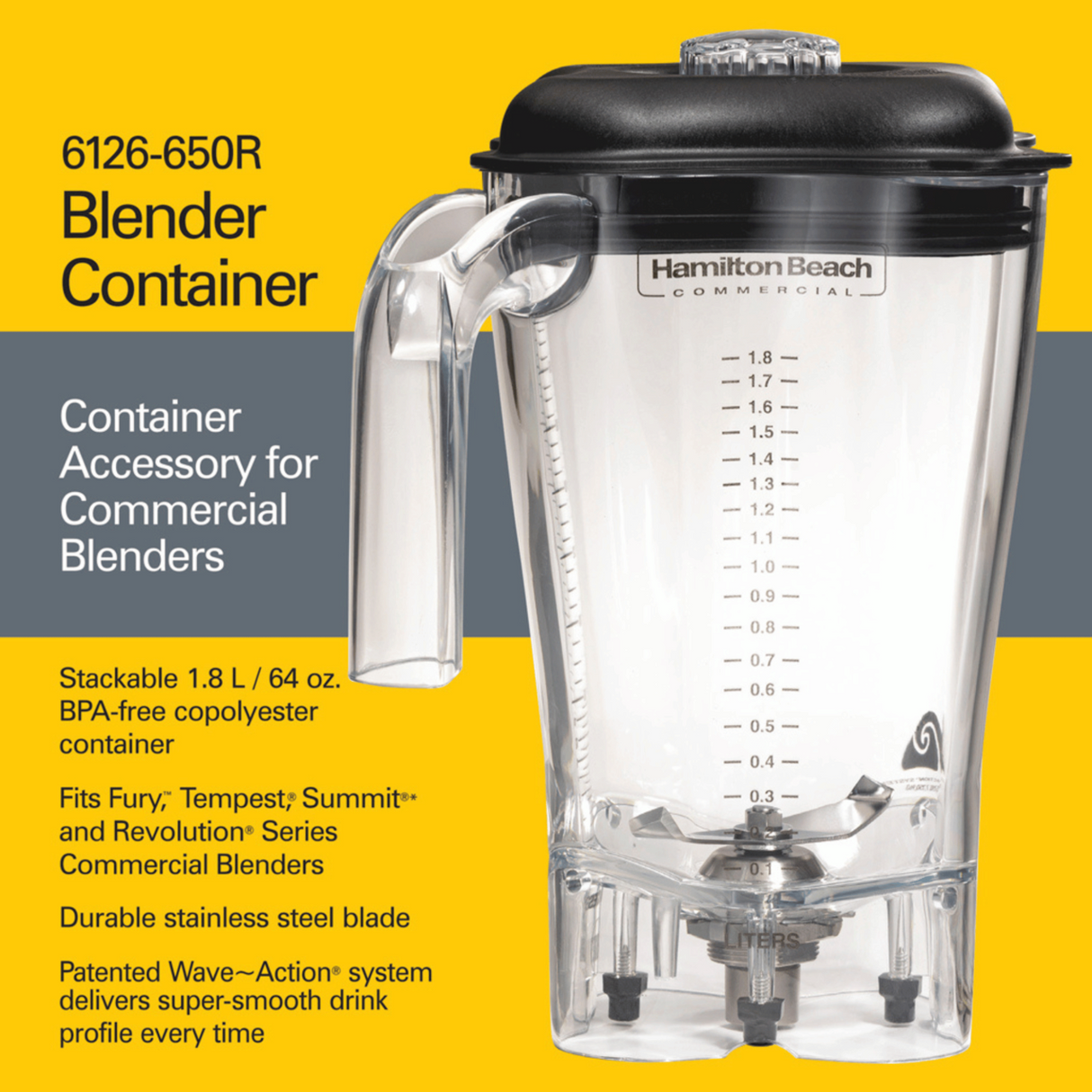 Cană din copoliester pentru HBF600R-CE, Hamilton Beach Commercial, 1,8 l, transparentă