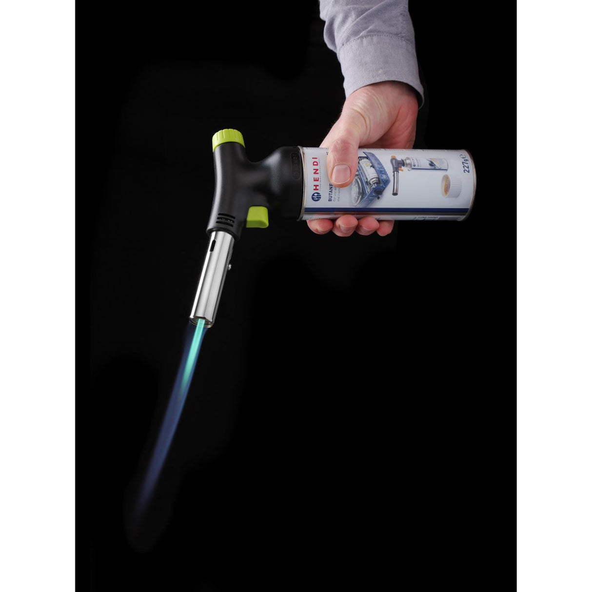 Arzator Creme-Brulee HENDI Jet, 185x65x(h)100 mm, aprindere automata, functioneaza cu butelii gaz