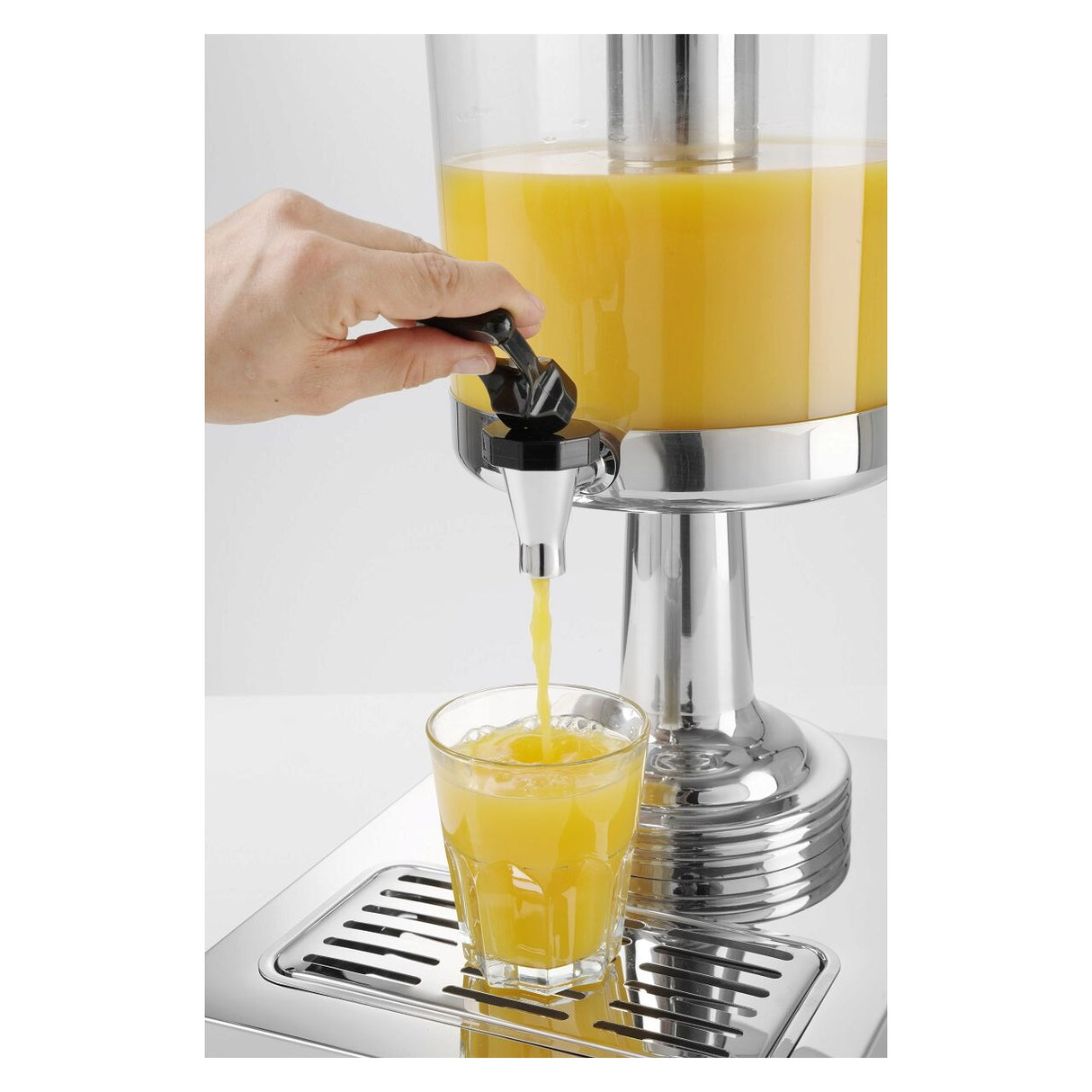 Dispenser suc 8 lt, suport inox, container din policarbonat, Hendi, robinet antipicurare, 260x360x(h)560 mm