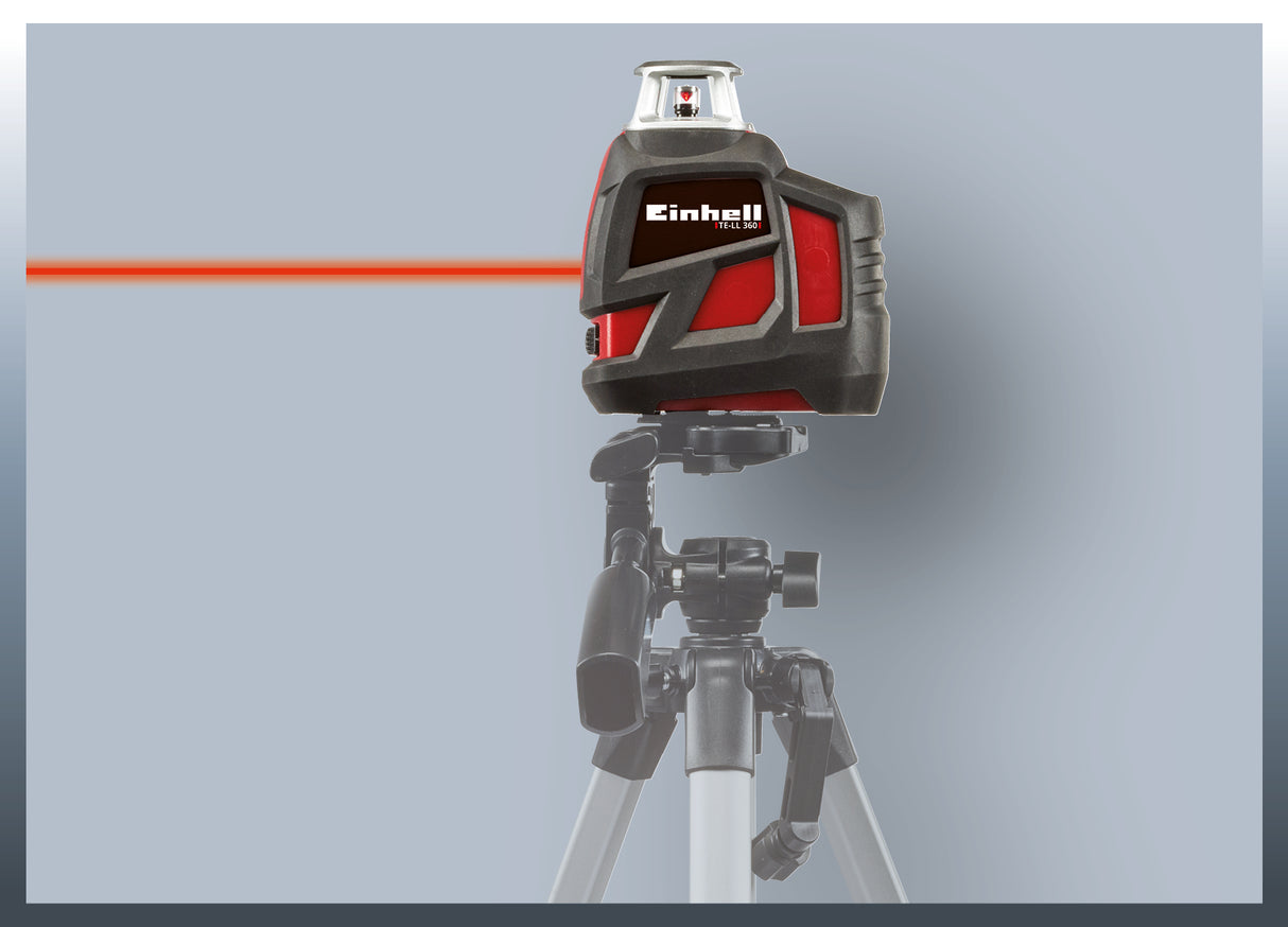 Nivela laser Einhell 360° TE-LL 360, in cruce, linie laser orizontala/verticala si orizontala 360°, autonivelare, incl. suport de perete, geanta