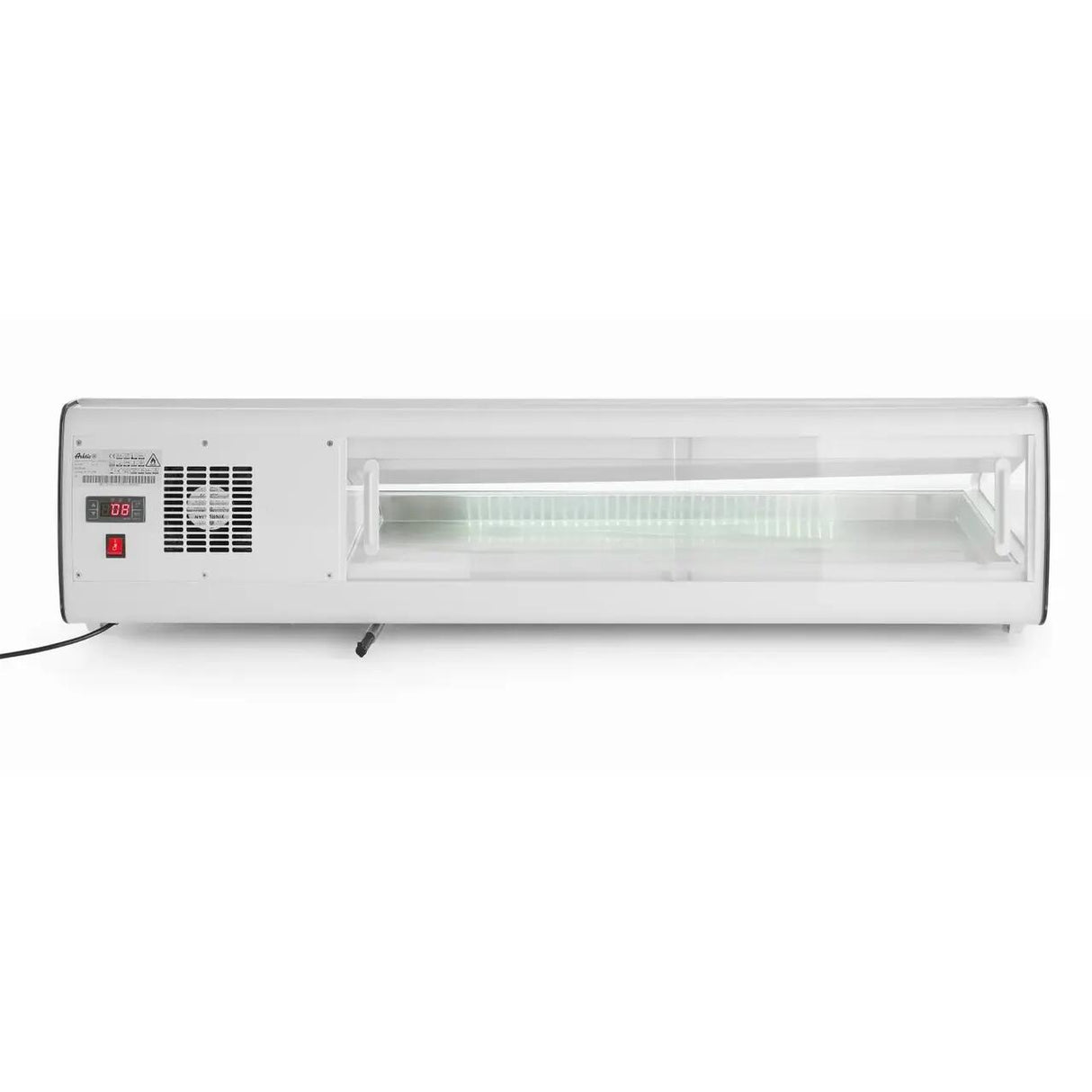 Vitrina sushi, 63 lt, pt 5 tavi GN1/3, interval temp 0-6 gr C, 160 W, geamuri glisante, corp inox, ARKTIC by Hendi, 1307x450x(H)330 mm
