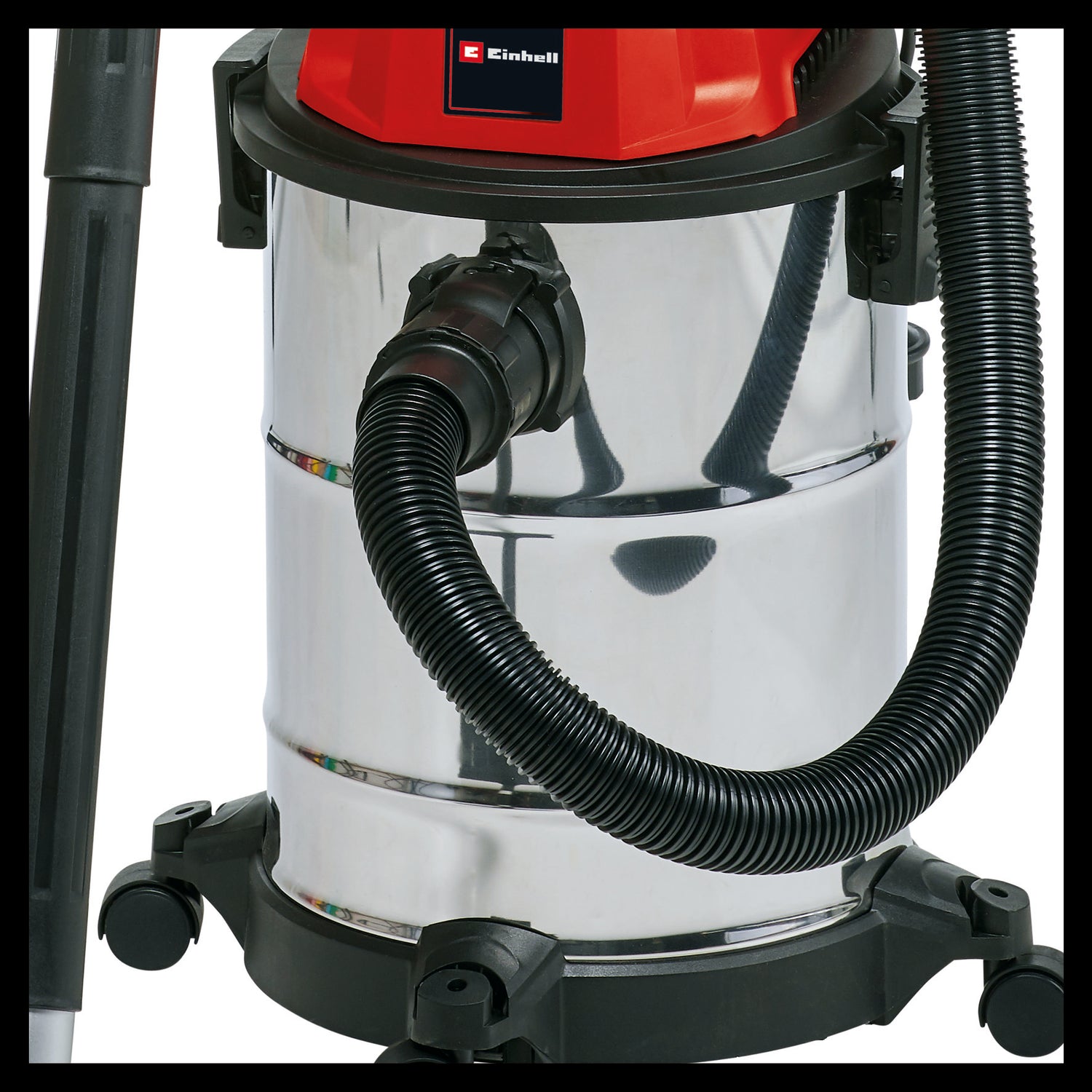 Einhell TC-VC 1820 S száraz/nedves porszívó (1250 W, 20 l-es rozsdamentes acél tartály, lefújó csatlakozó, 4 kerék, 36 mm átmérőjű szívótömlő + hosszabbító, padlótisztító fej, szűrők)
