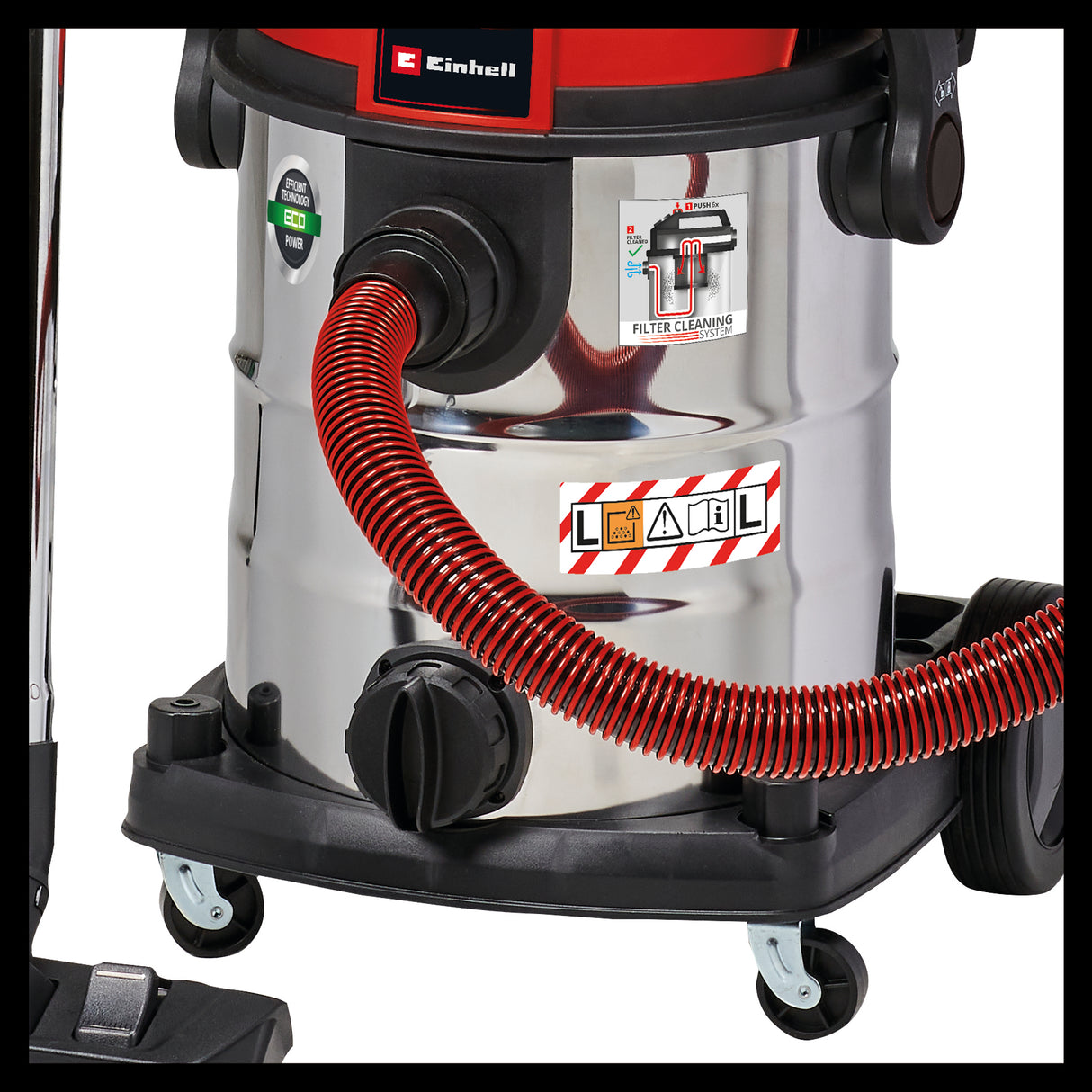 Einhell TE-VC 2025 SACL nedves/száraz porszívó, L porvédelmi osztály, >1 mg/m³ OEL értékű porszemcsékhez, 25 literes rozsdamentes acél tartály, szűrőtisztító rendszer, fúvókákkal és szűrővel együtt