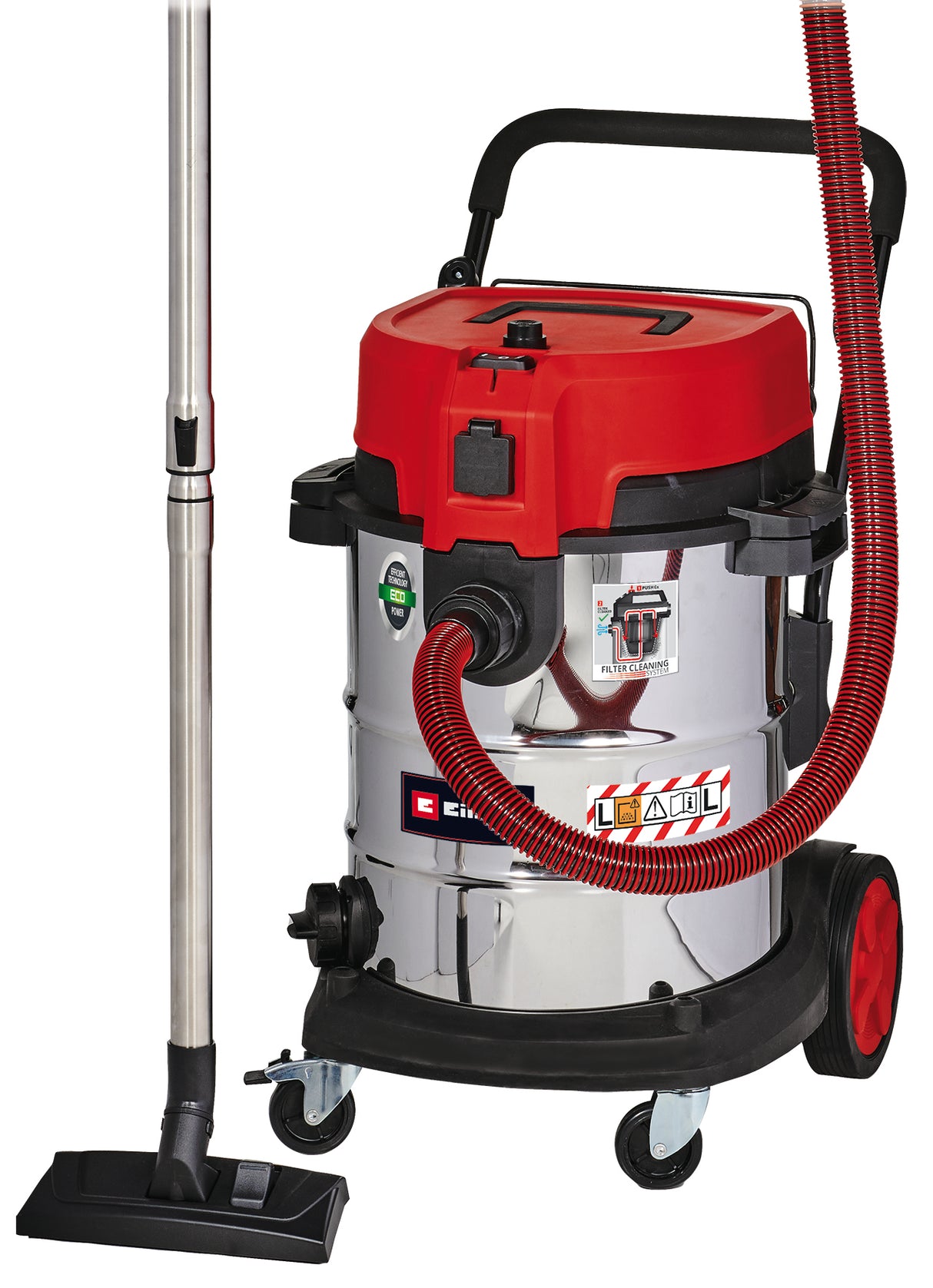 Einhell TE-VC 2350 SACL nedves/száraz porszívó, 1600 W, L porvédelmi osztály, szűrőtisztító rendszer, 230 mbar szívóteljesítmény, 50 l-es rozsdamentes acél tartály