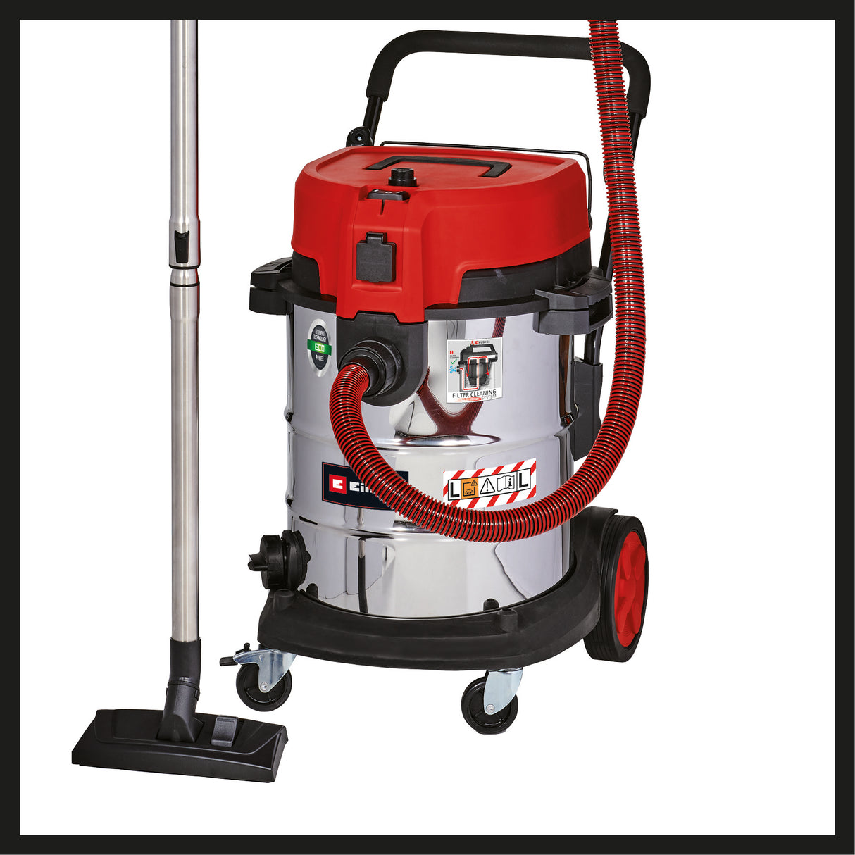 Einhell TE-VC 2350 SACL nedves/száraz porszívó, 1600 W, L porvédelmi osztály, szűrőtisztító rendszer, 230 mbar szívóteljesítmény, 50 l-es rozsdamentes acél tartály
