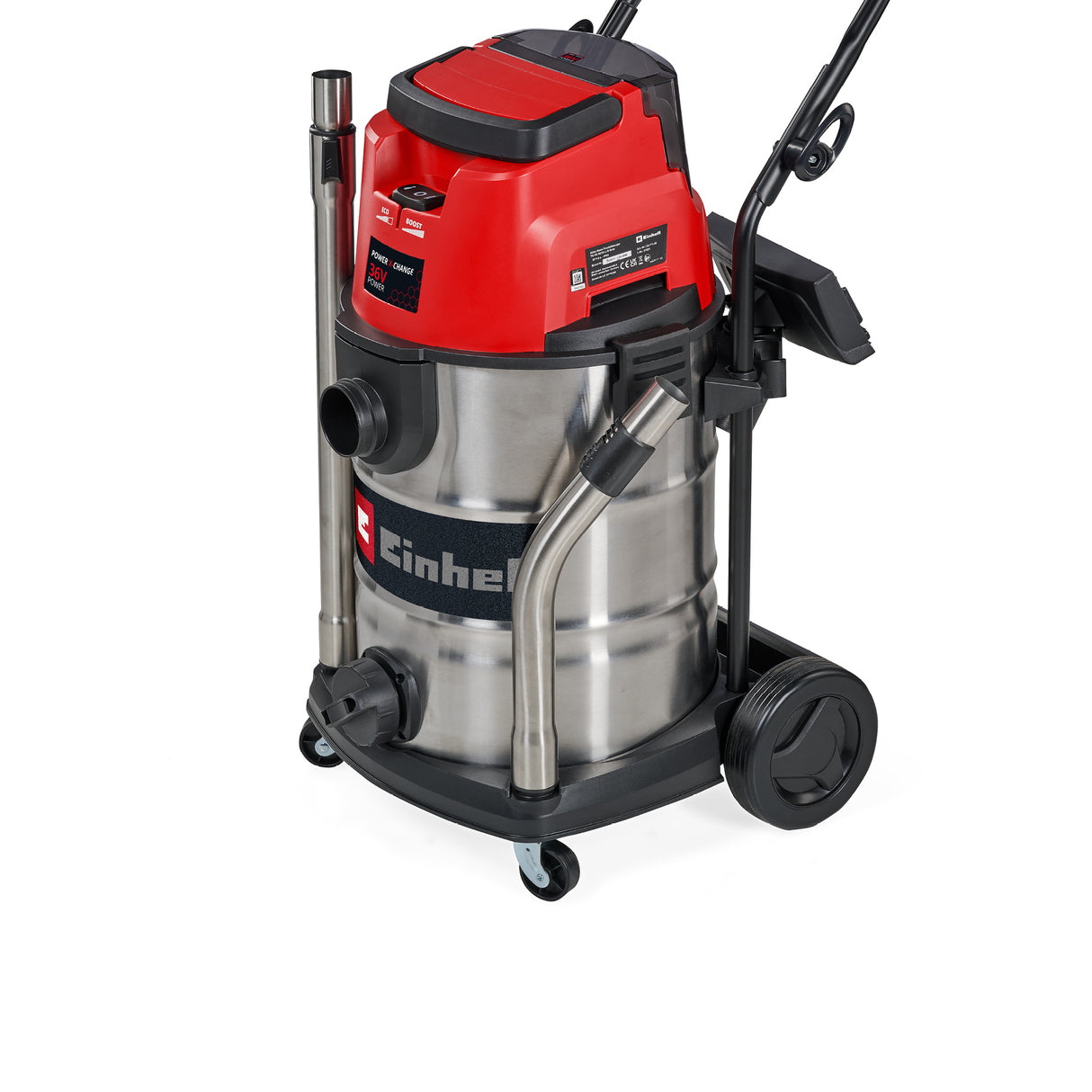 Einhell TE-VC 36/30 Li S-Solo Power X-Change akkus száraz/nedves porszívó (36 V, 30 l, 150 mbar, ECO / BOOST, 2,5 m szívótömlő, szűrők és fúvókák választékával együtt, akkumulátor nélkül)
