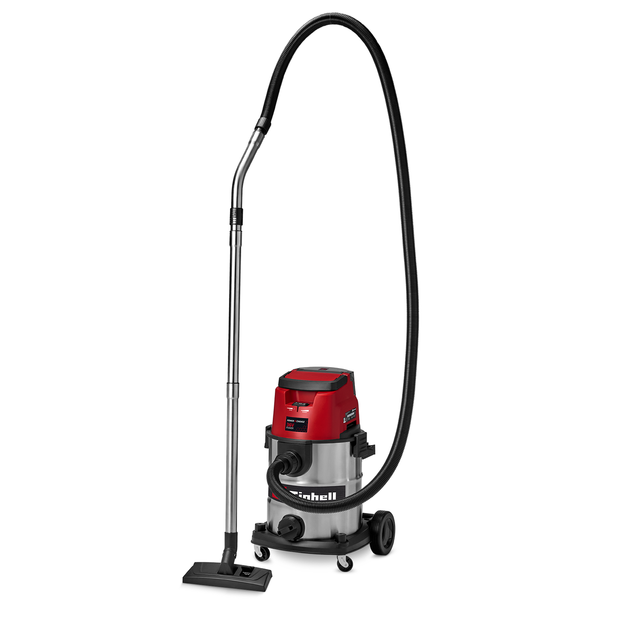 Einhell TE-VC 36/25 Li S-Solo Power X-Change akkus száraz/nedves porszívó (36 V, 25 literes rozsdamentes acél tartály, 150 mbar szívóteljesítmény, szűrők és fúvókák választékával együtt, akkumulátor nélkül)