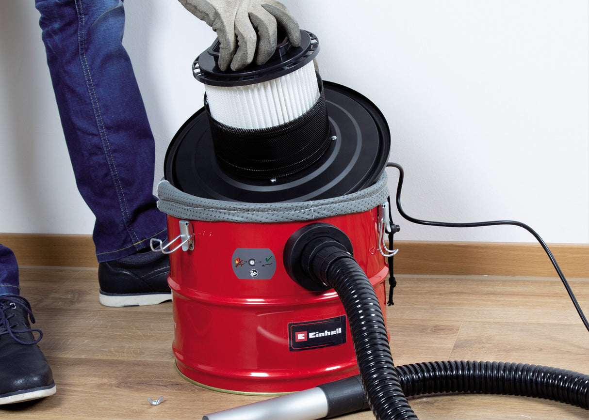 Filtru plisat original Einhell pentru aspiratorul de cenusa (accesoriu pentru aspiratorul de cenusa, potrivit pentru Einhell TC-AV 1718 D si TC-AV 1720 DW, filtreaza praful fin si praful de cenusa)