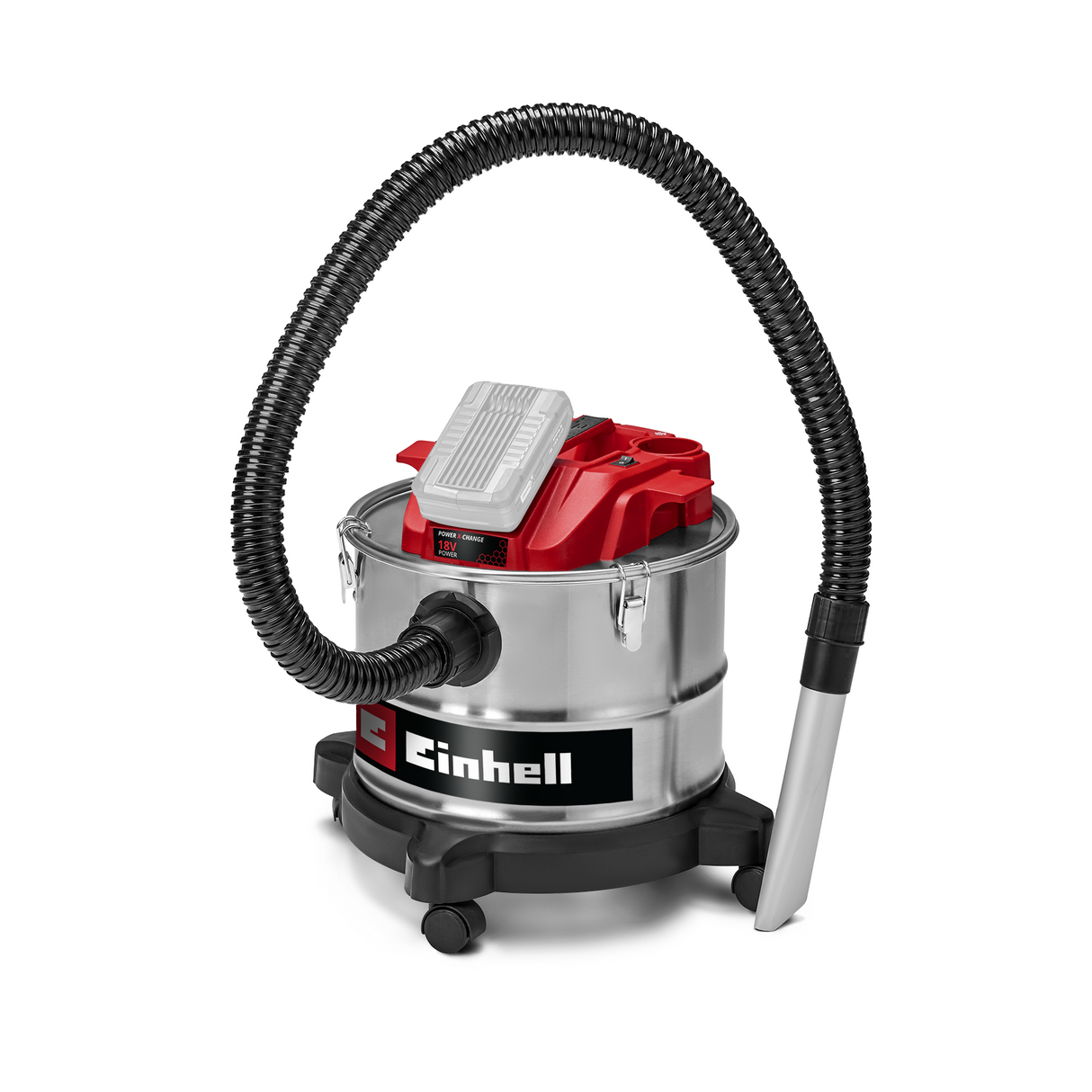 Einhell TE-AV 18/15 Li C-Solo Power X-Change akkumulátoros hamuporszívó, 18 V, szívóteljesítmény 100 mbar, 15 literes gyűjtőtartály, szűrőtisztító rendszer, fúvócsatlakozás, akkumulátor nélkül
