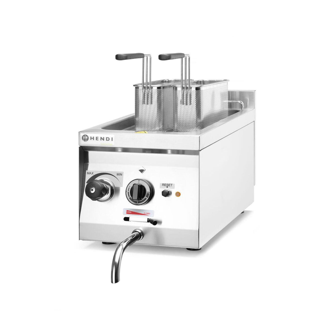 Aparat de gatit paste Hendi, capacitate 10L, cu scurgere, 230V/3500w, 330x600x(H)38mm