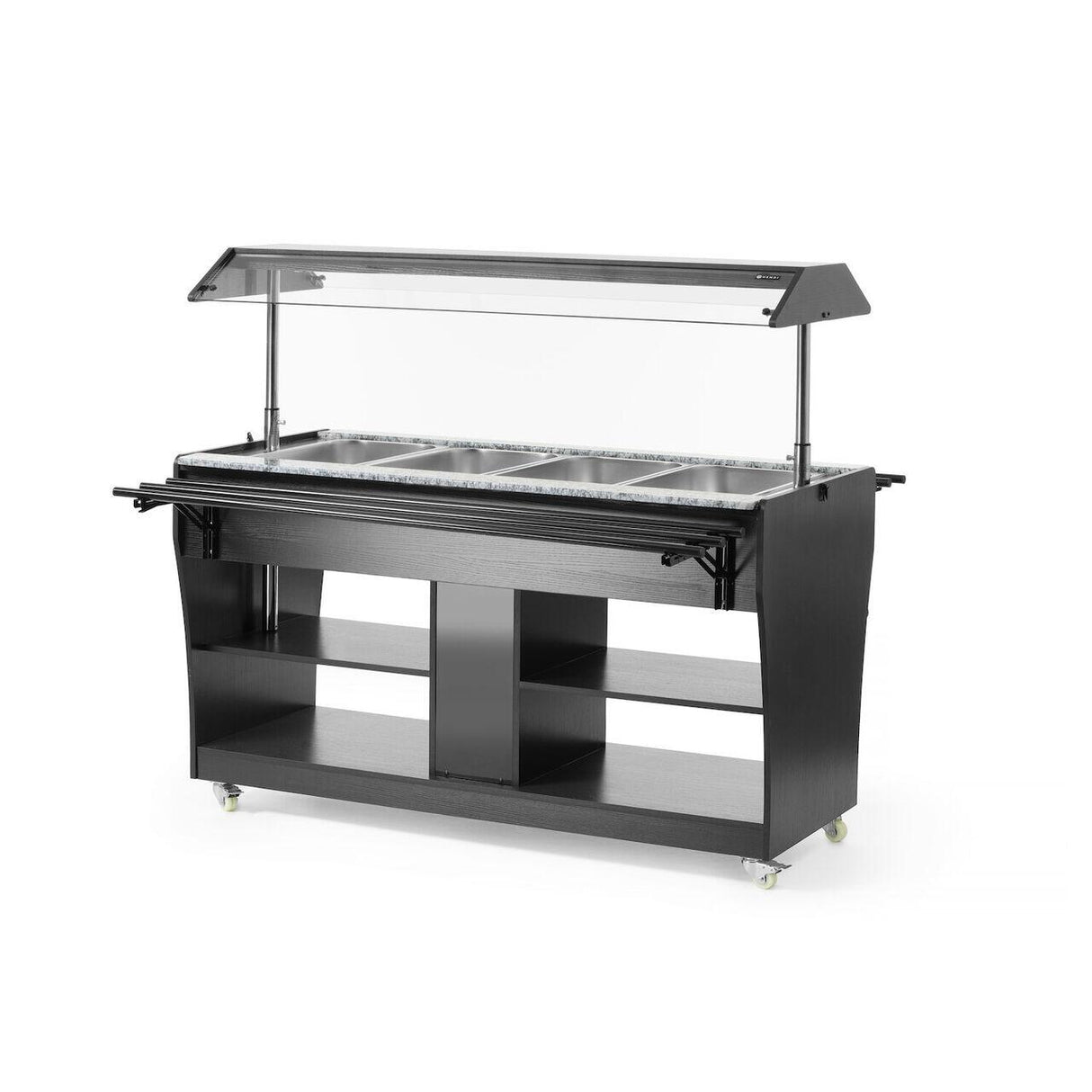 Carucior incalzire GN1/1 pentru bufet Hendi, capacitate 1490L, 2000w, 1490x765x(H)1370mm