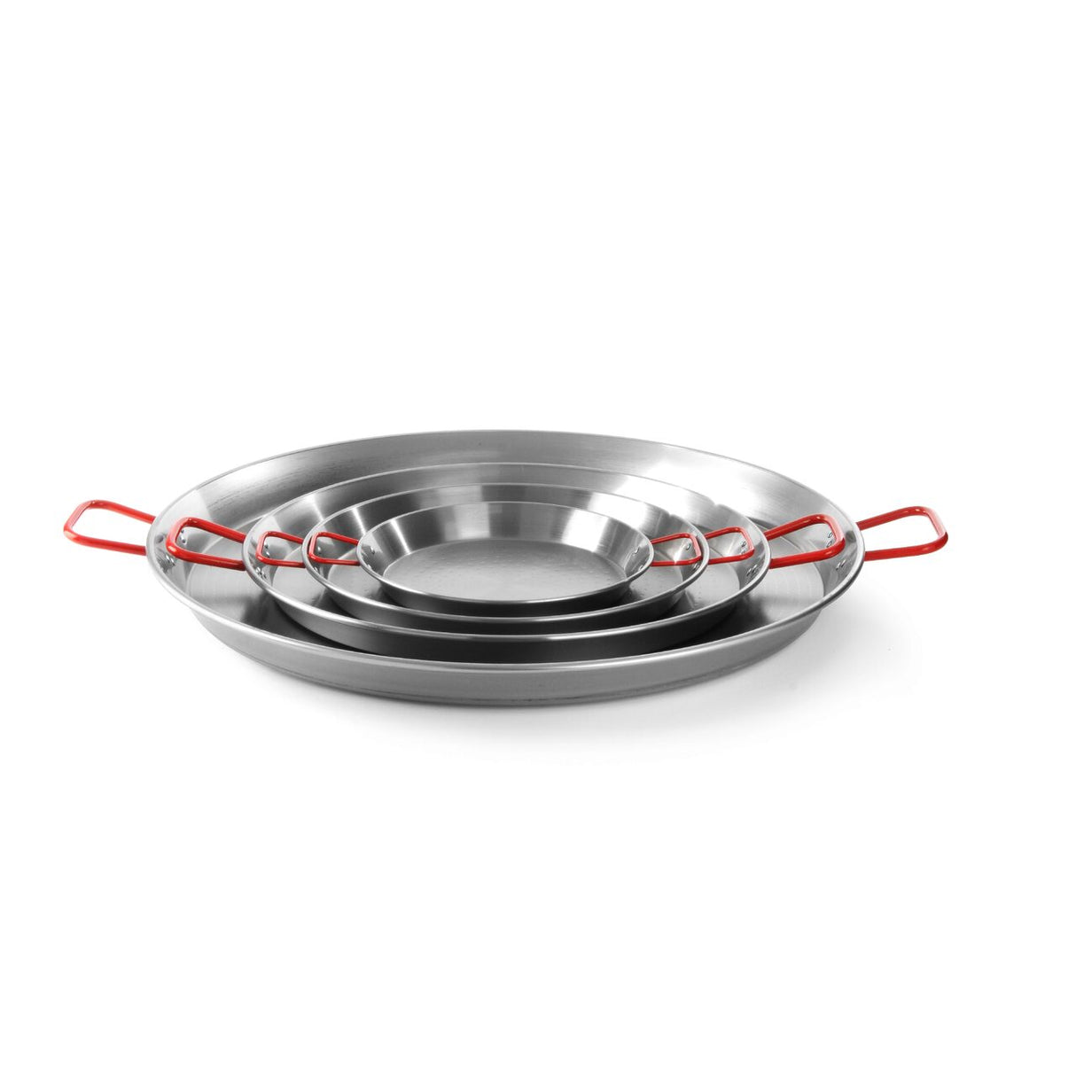 Tigaie Paella cu 2 manere ,34 cm diametru x 4 cm inaltime, din otel de inalta calitate, Hendi, , pentru echipamente pe gaz