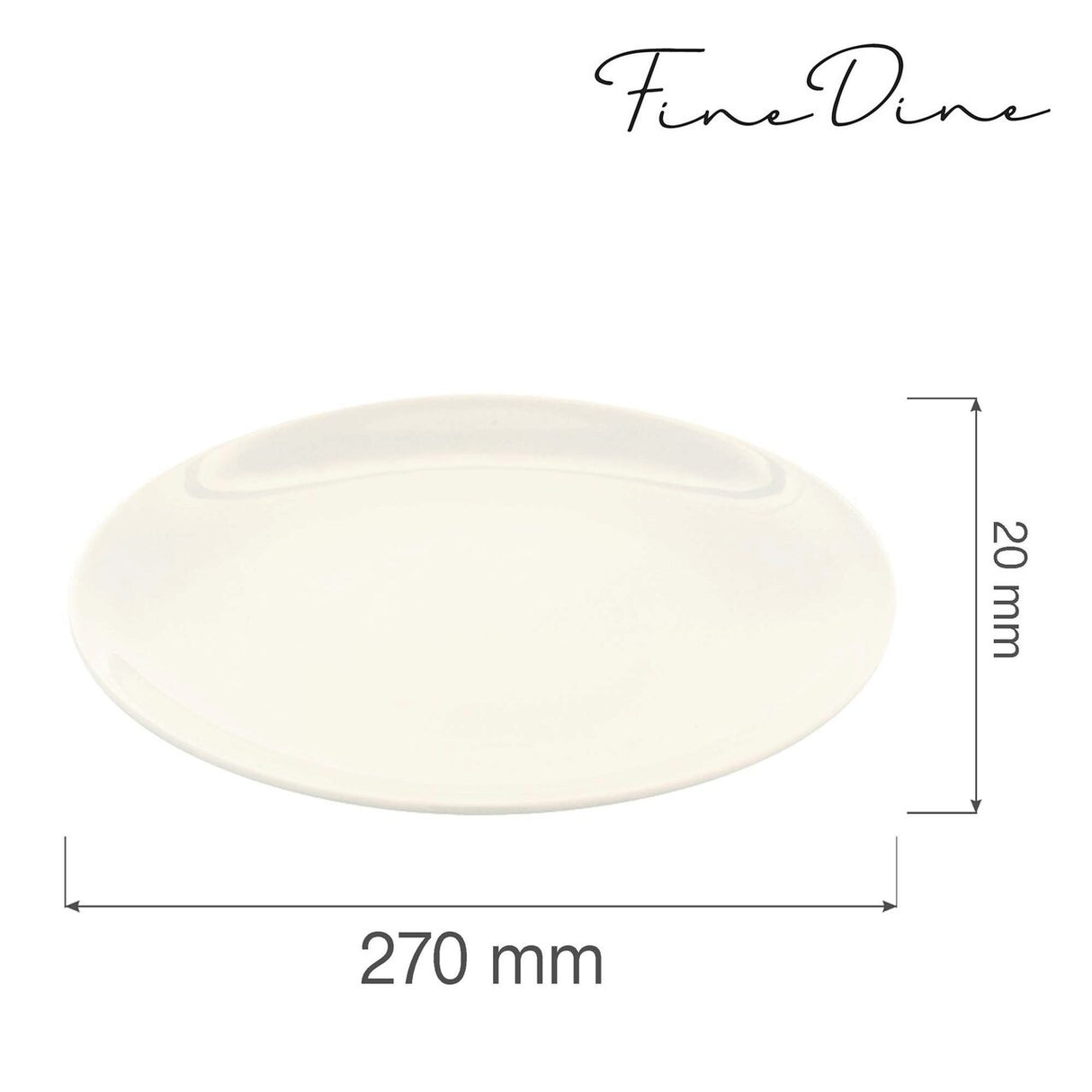 Farfurie intinsa Fine Dine, Crema 270 mm