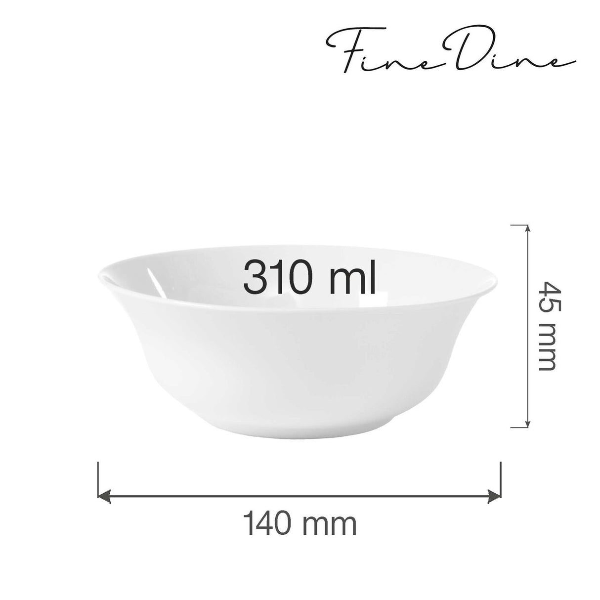 Bol Bianco, Alb 310 ml, Fine Dine