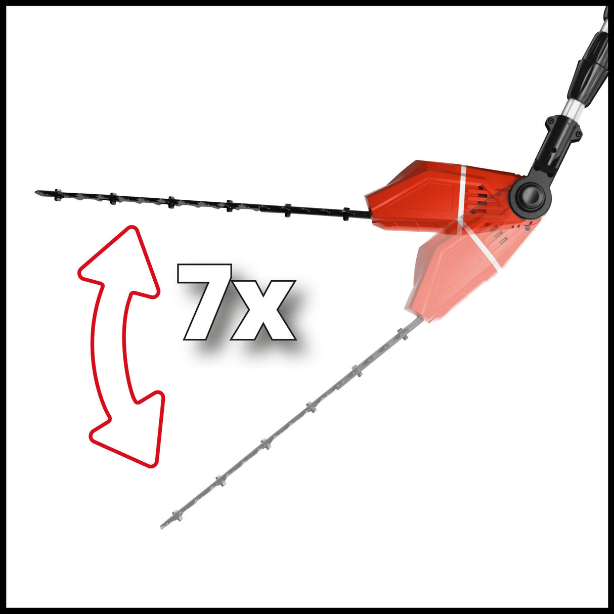 Masina de tuns gard viu telescopica pe acumulator Einhell GE-HH 18/45 Li T-Solo Power X-Change, Li-Ion, 18 V, lungime lama 45 cm, lama din otel slefuita cu diamant, fara baterie si incarcator