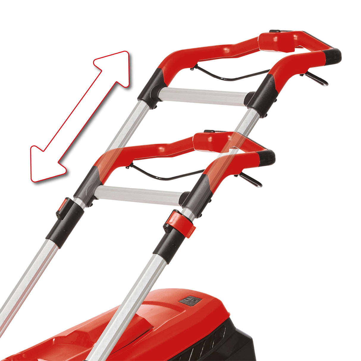 Masina de tuns iarba/gazon pe acumulator Einhell RASARRO 36/38 (litiu-ion, motor fara perii, reglare centrala a inaltimii de taiere pe 6 niveluri, incl. 2 baterii Power X-Change de 4,0 Ah + incarcator dublu, dop pentru mulcire