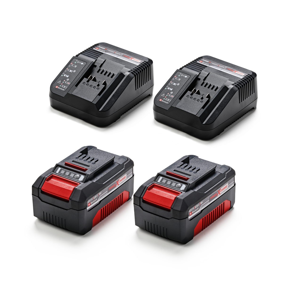 Masina de tuns iarba/gazon pe acumulator Einhell GE-CM 36/36 Li (PXC, litiu-ion, motor fara perii, reglare a inaltimii de taiere pe 6 niveluri, 2x baterii reincarcabile de 4,0 Ah + 2x incarcatoare