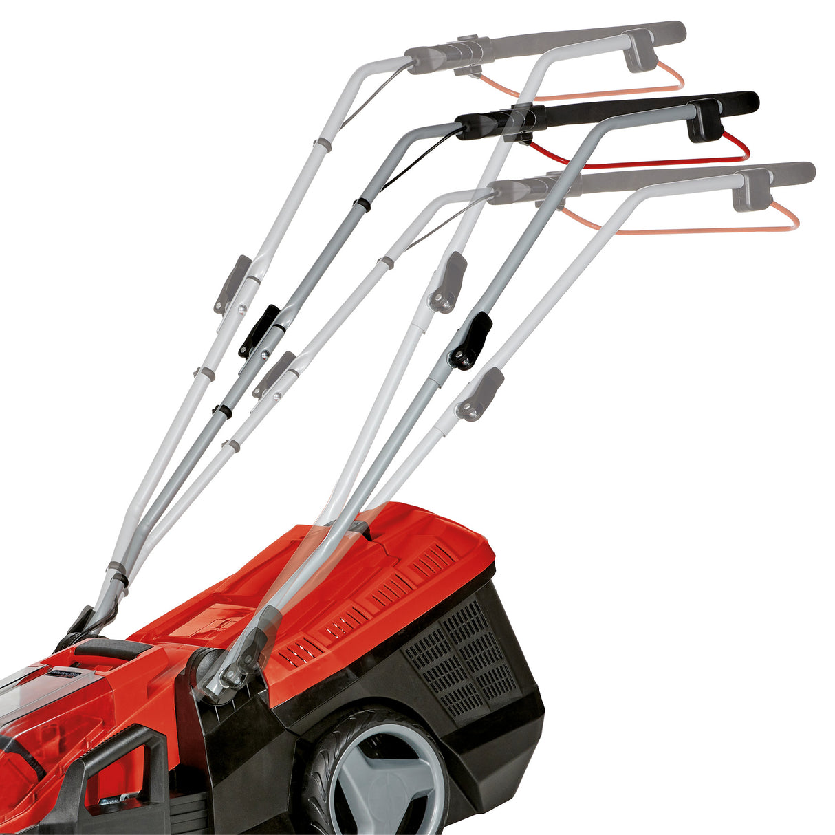 Masina de tuns iarba/gazon pe acumulator Einhell GE-CM 36/36 Li (PXC, litiu-ion, motor fara perii, reglare a inaltimii de taiere pe 6 niveluri, 2x baterii reincarcabile de 4,0 Ah + 2x incarcatoare