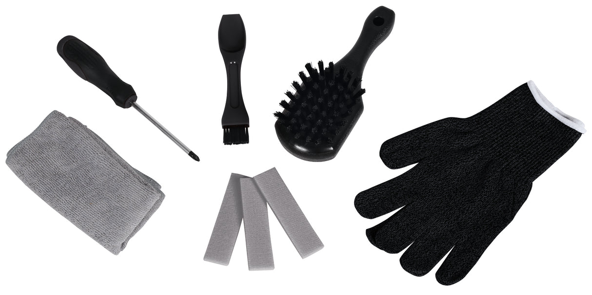 Eredeti Einhell tisztítókészlet robotfűnyírókhoz (tartozék az Einhell robotfűnyírók tisztításához, karbantartásához és ápolásához, beleértve a mikroszálas kendőt, keféket és kesztyűt)